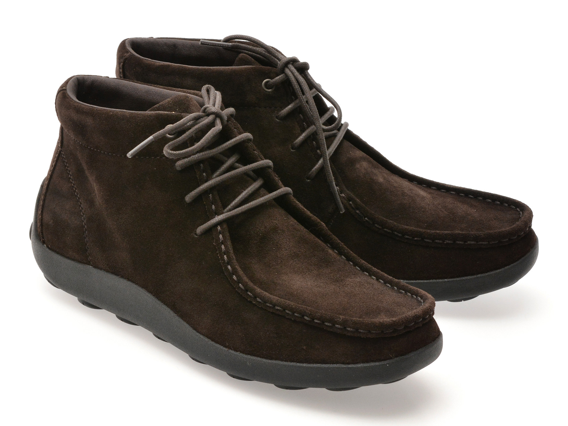 Ghete GEOX maro, U56HLA, din piele intoarsa