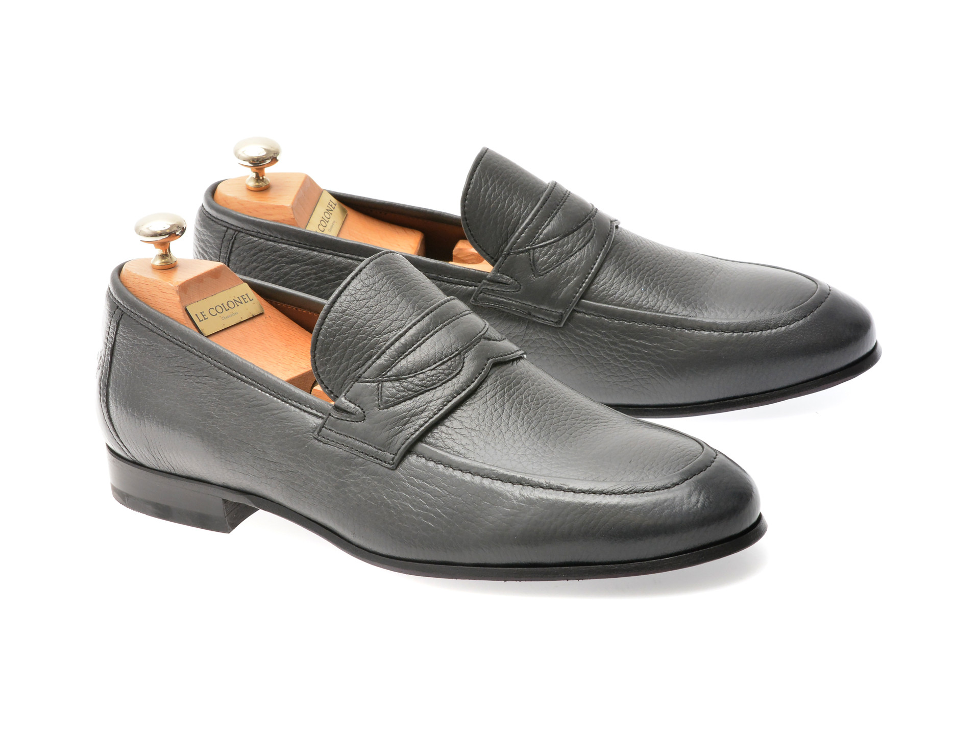 Mocasini eleganti LE COLONEL gri, 65926, din piele naturala