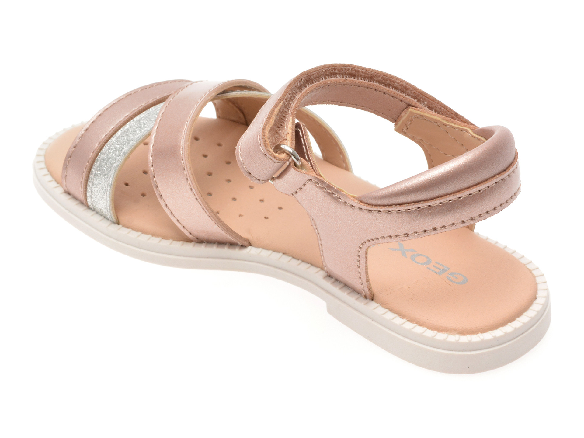 Sandale GEOX roz, J5235D, din piele ecologica