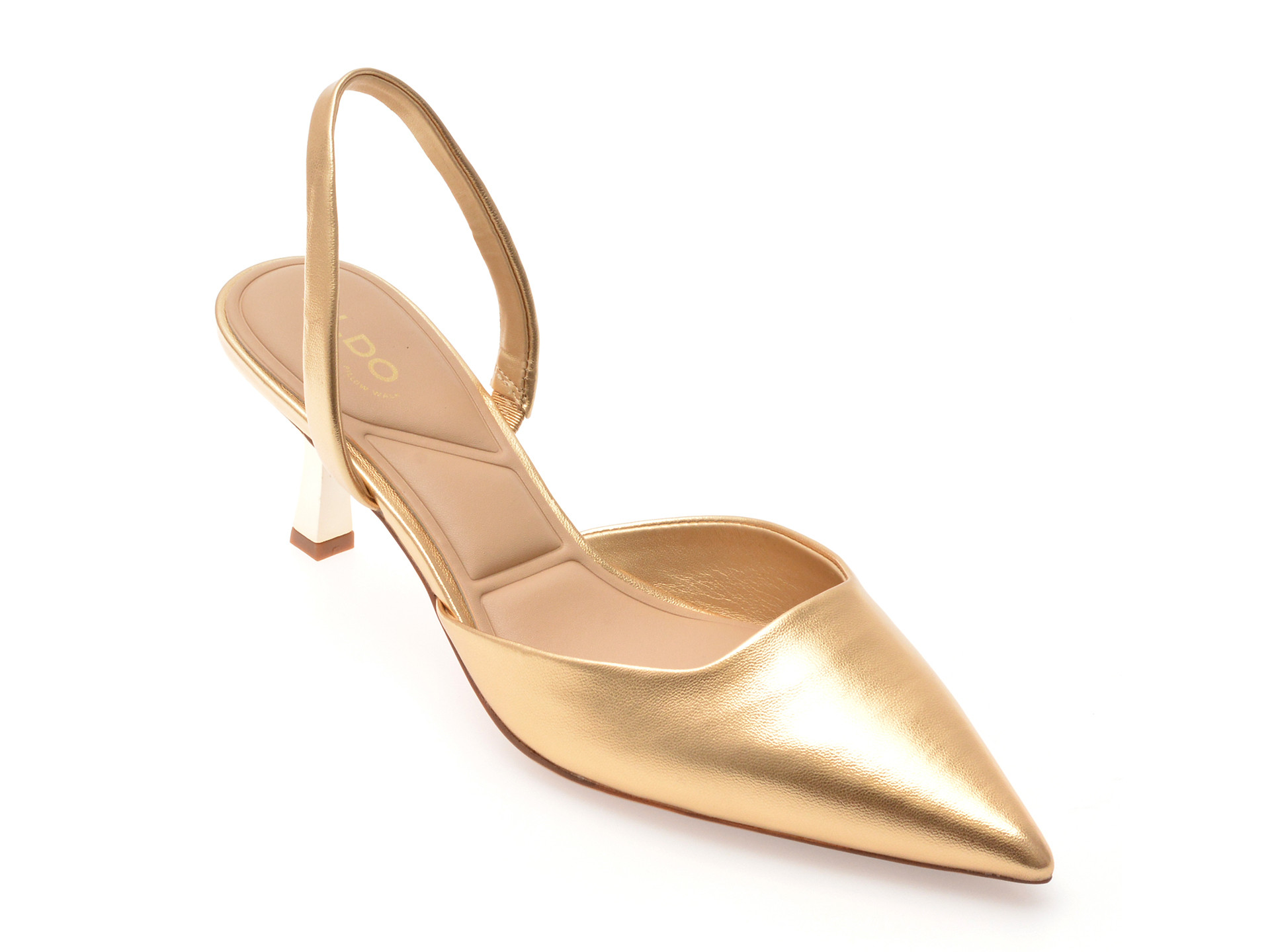 Pantofi eleganti ALDO aurii, GAVEDESSI 715, din piele ecologica