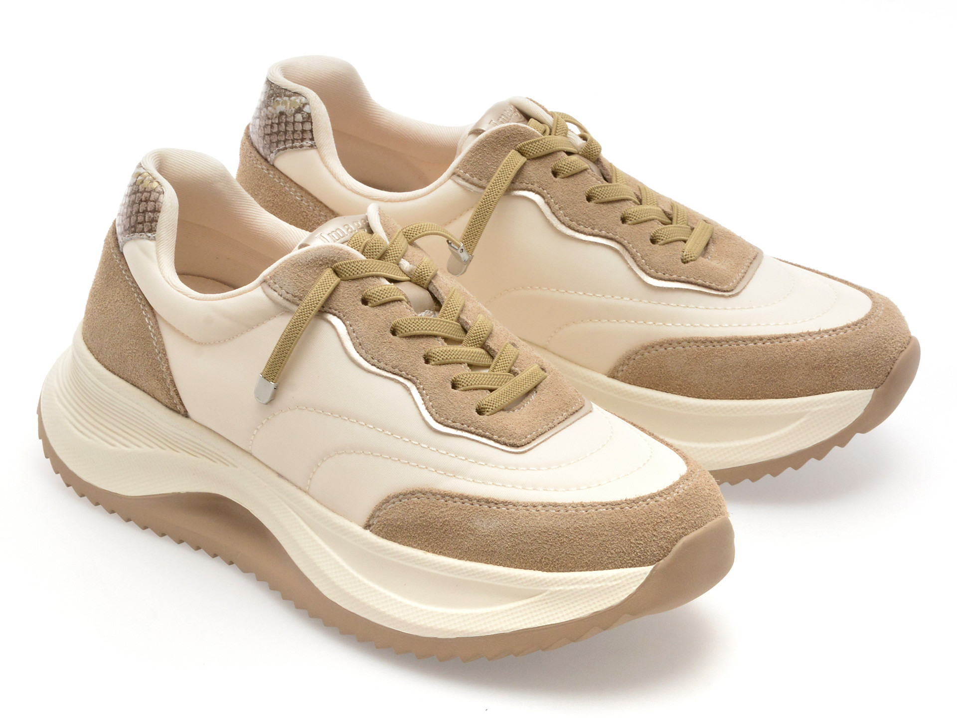 Pantofi sport IMAGE albi, 2498, din material textil
