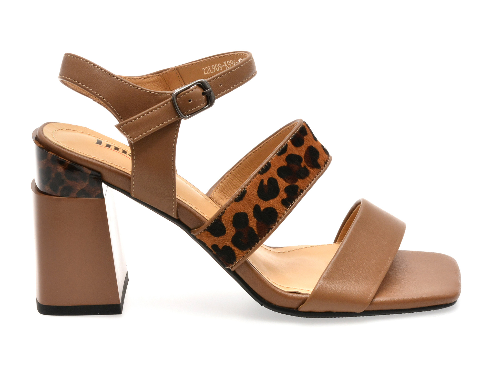 Sandale IMAGE maro, K996, din piele naturala