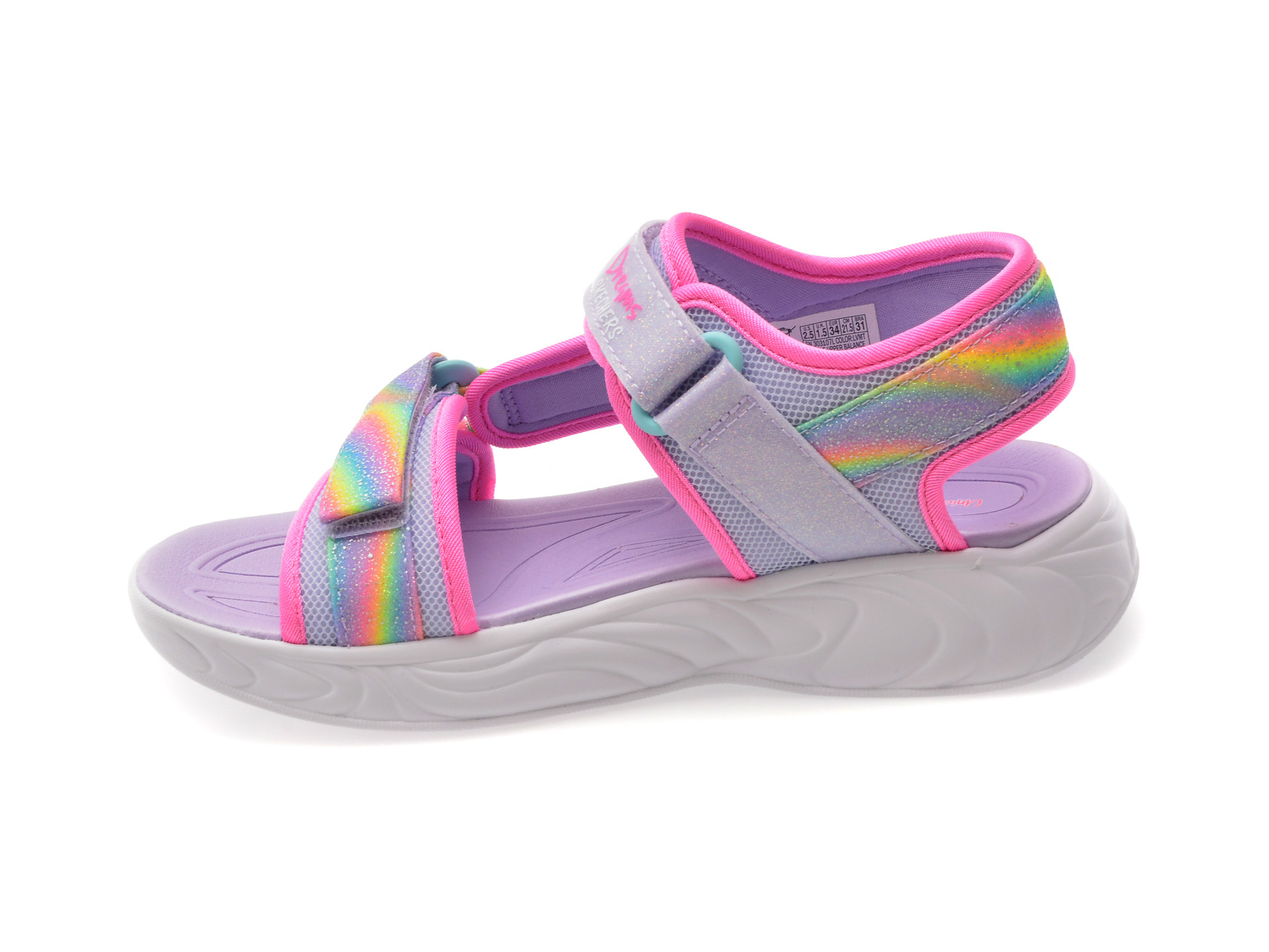 Sandale SKECHERS mov, UNICORN DREAMS, din material textil