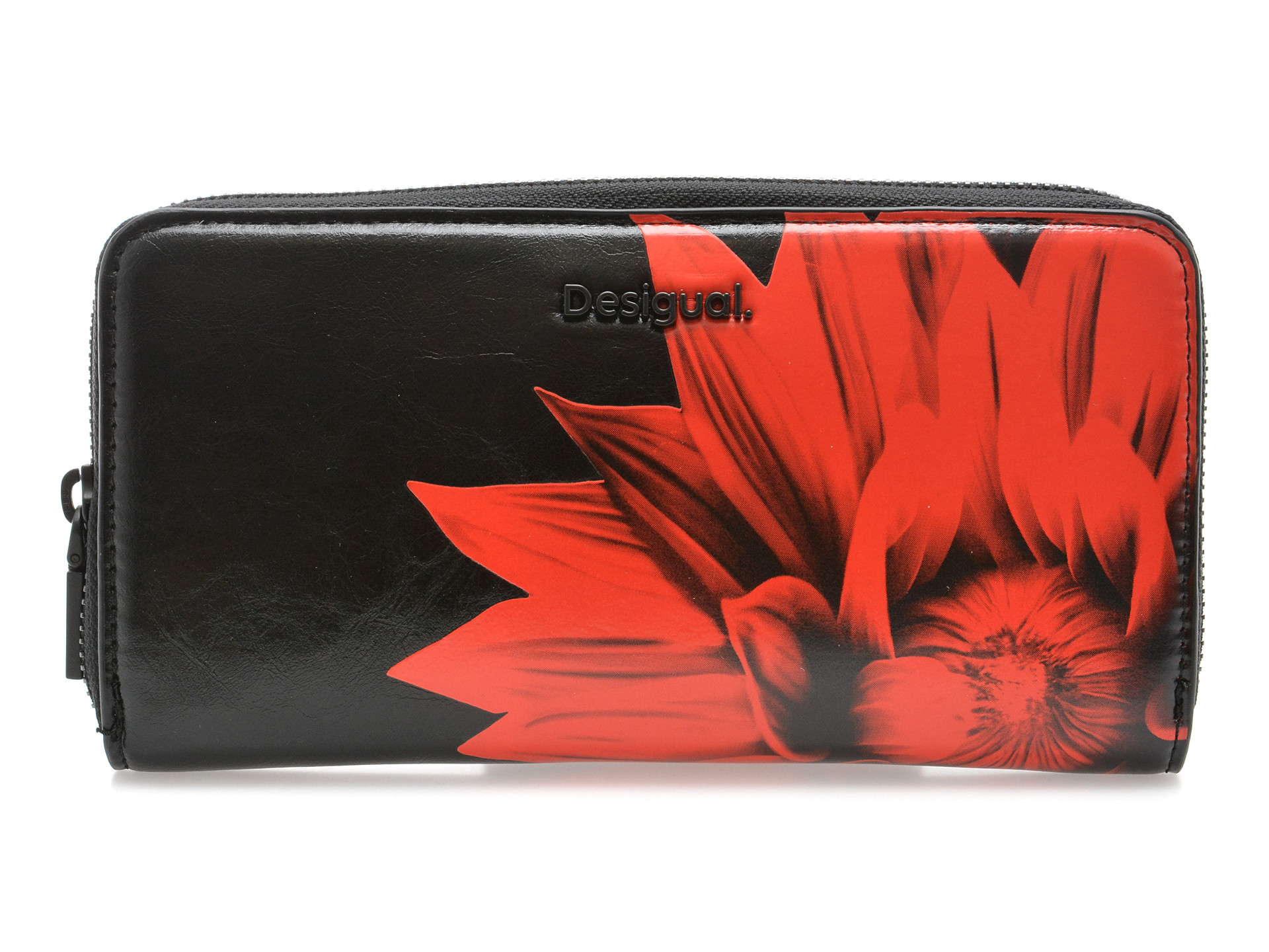 Portofel DESIGUAL negru, WAYP43, din piele ecologica