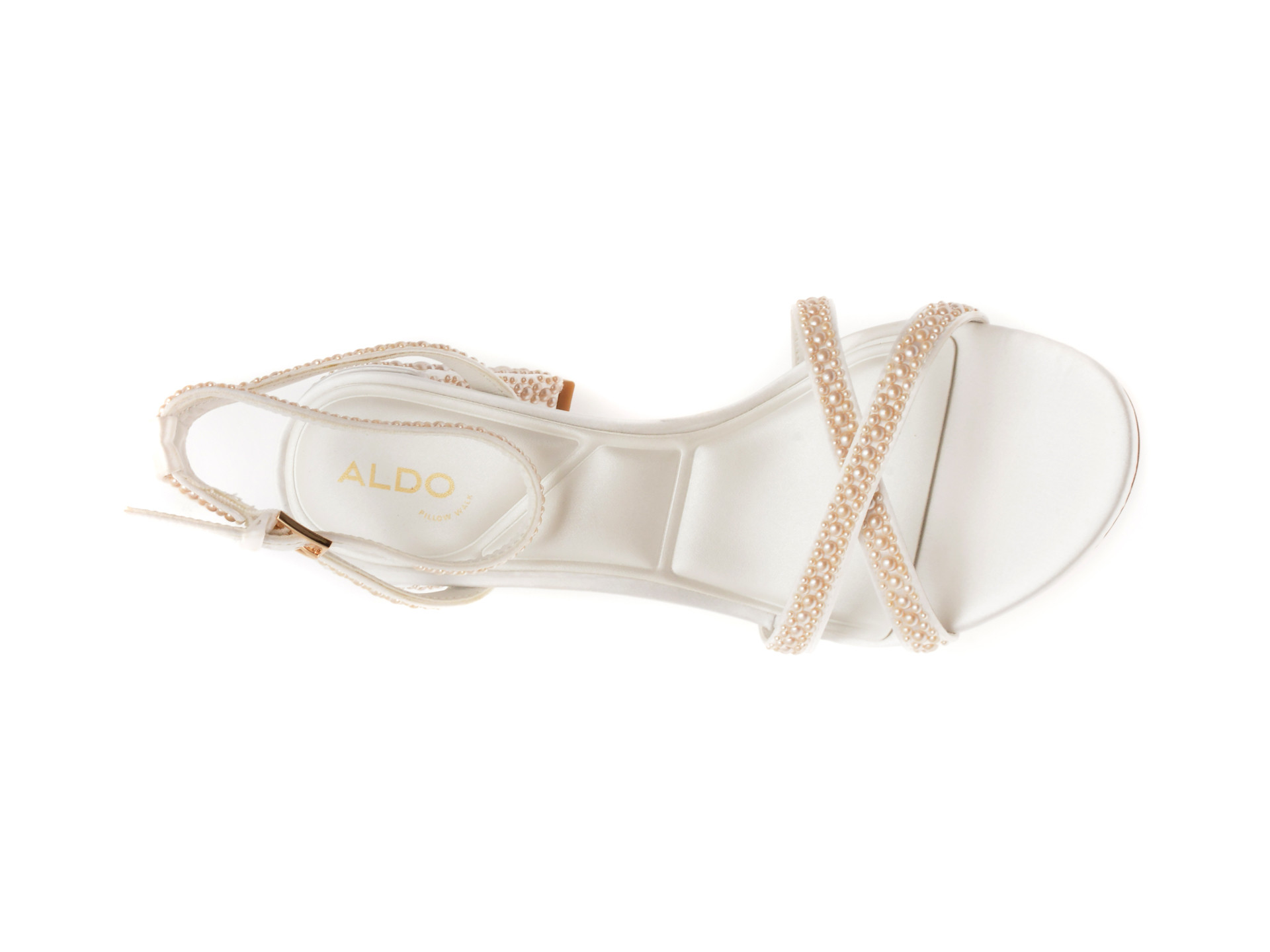Sandale elegante ALDO albe, BOUCLETTIE 110, din material textil