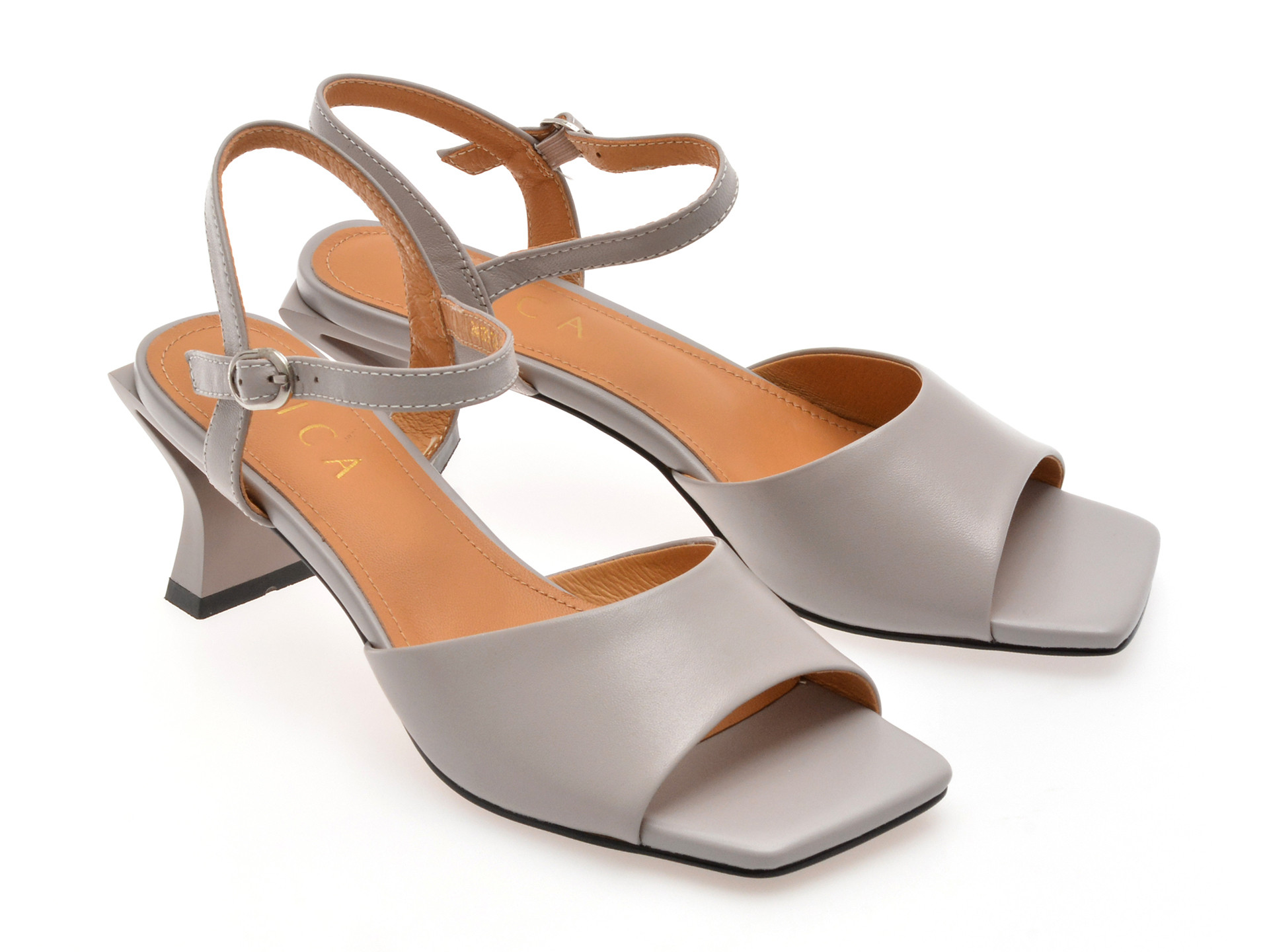 Sandale EPICA gri, 22L, din piele naturala