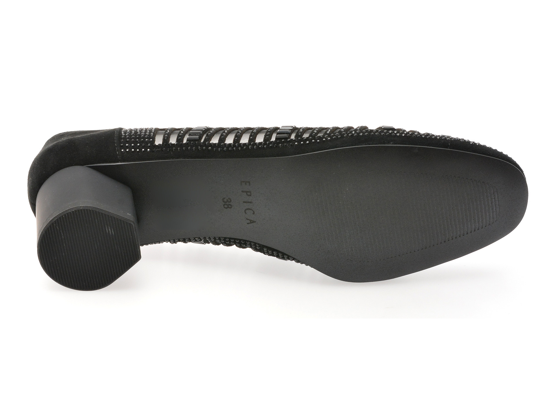 Balerini EPICA negri, 5101, din piele intoarsa