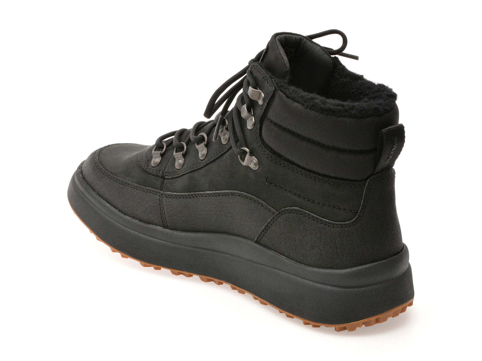 Ghete GEOX negre, U46FZD, din piele naturala
