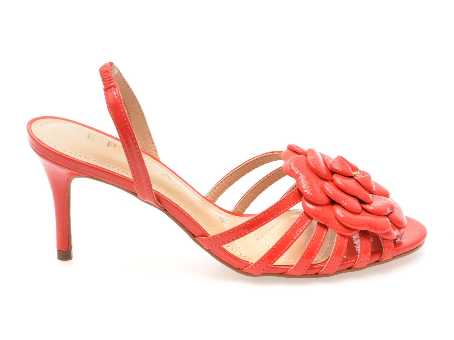 Sandale elegante EPICA rosii, 2538002, din piele naturala lacuita