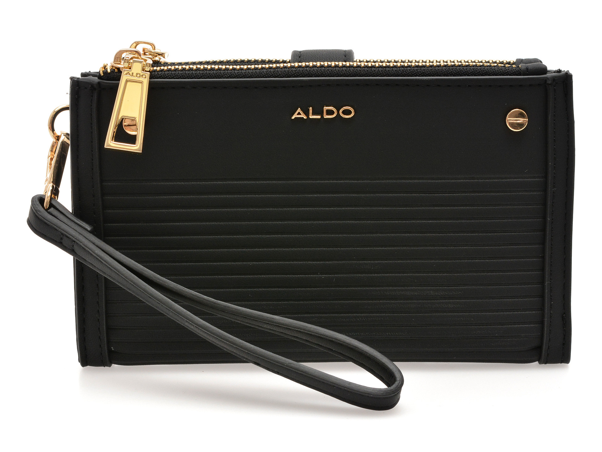 Portofel ALDO negru, BANAETERIEL 001, din piele ecologica