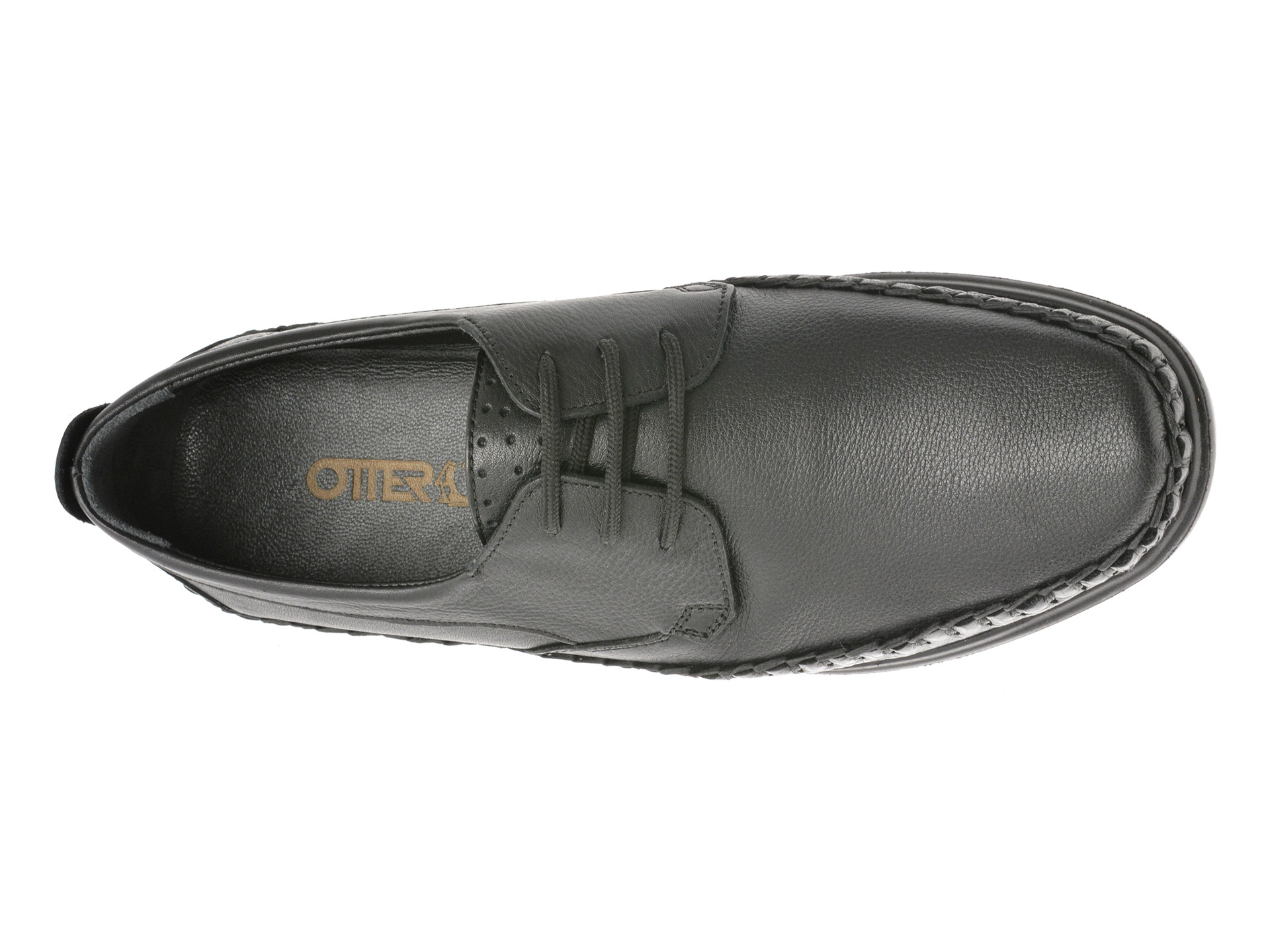 Pantofi OTTER negri, DD046, din piele naturala