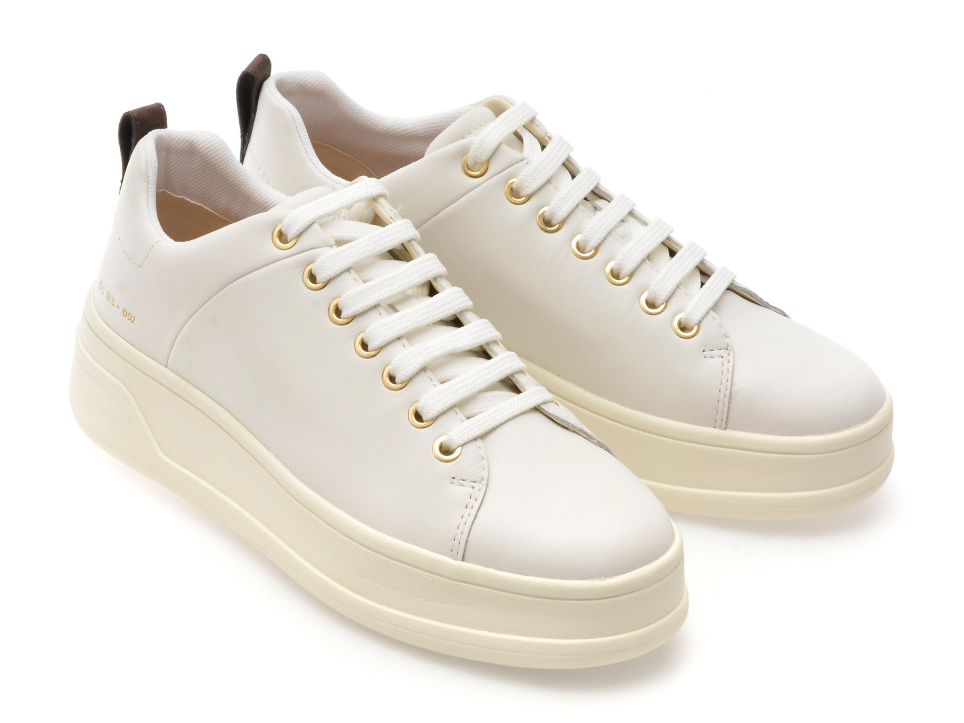 Pantofi sport GEOX albi, D46WVA, din piele naturala