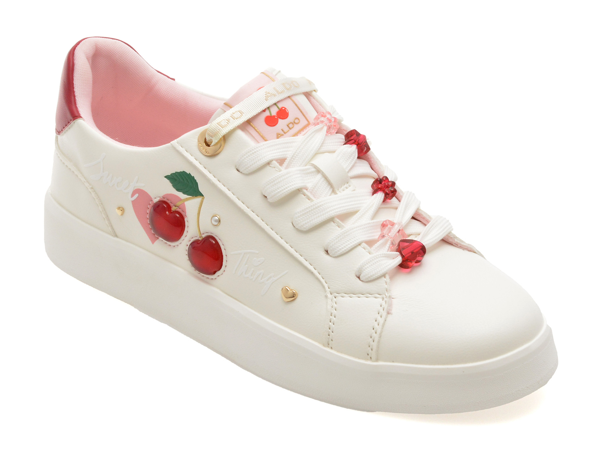 Pantofi sport ALDO albi, CHERRY LOVE 100, din piele ecologica