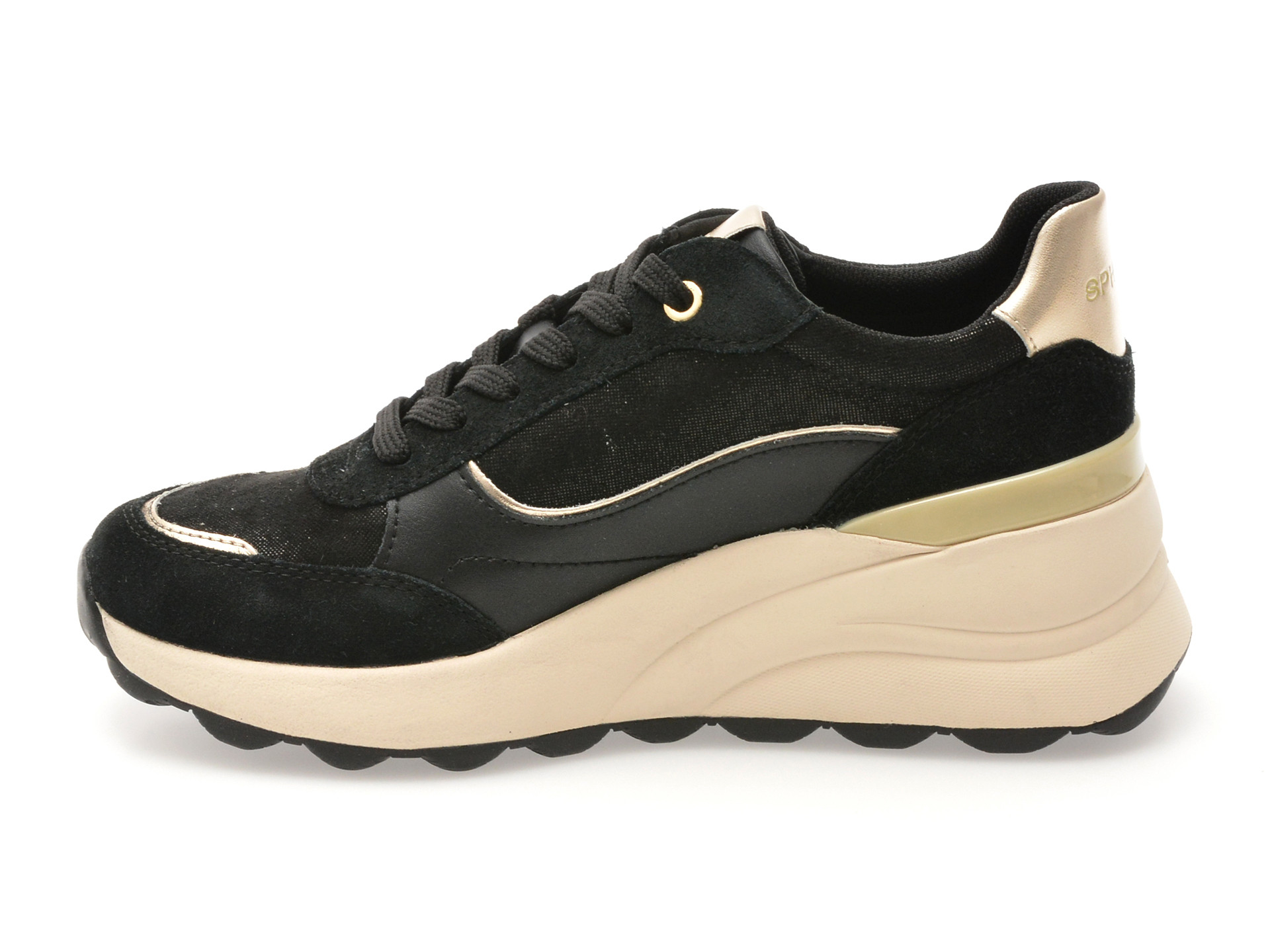 Pantofi sport GEOX negri, D45WAA, din piele naturala