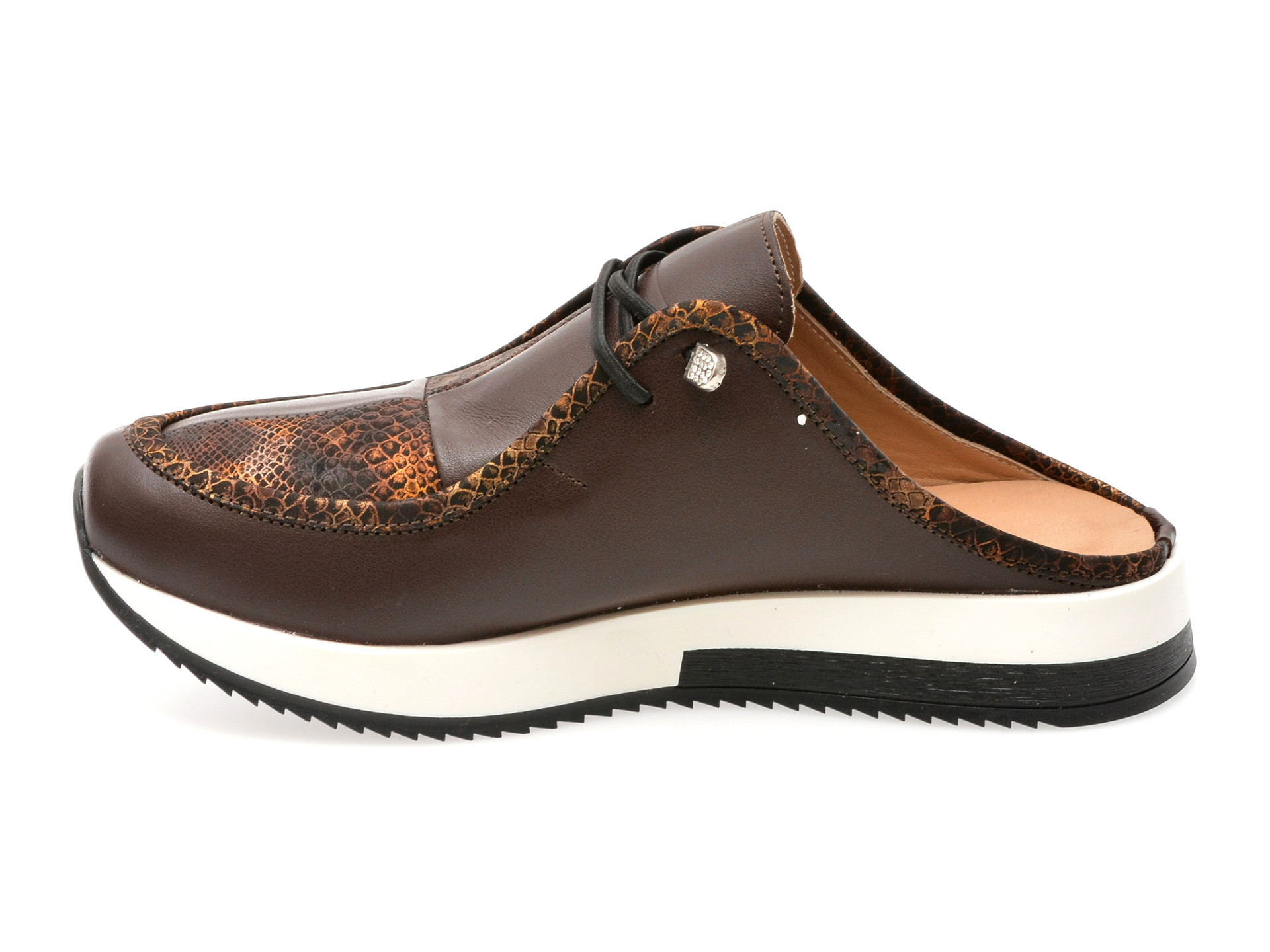 Papuci EPICA negri, 241Y100, din piele naturala