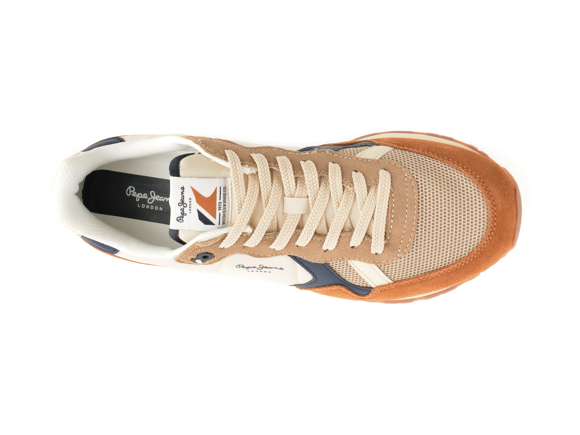 Pantofi sport PEPE JEANS bej, BRIT CAMP, din material textil