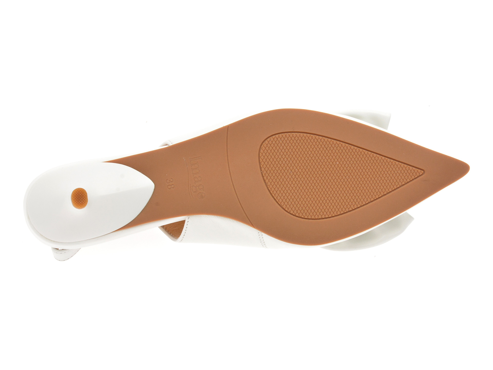 Pantofi eleganti IMAGE albi, 4H077, din piele naturala