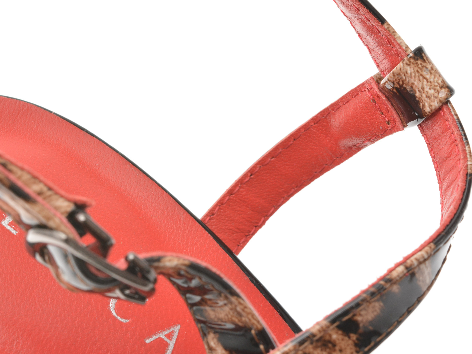 Sandale elegante EPICA maro, E294, din piele naturala lacuita