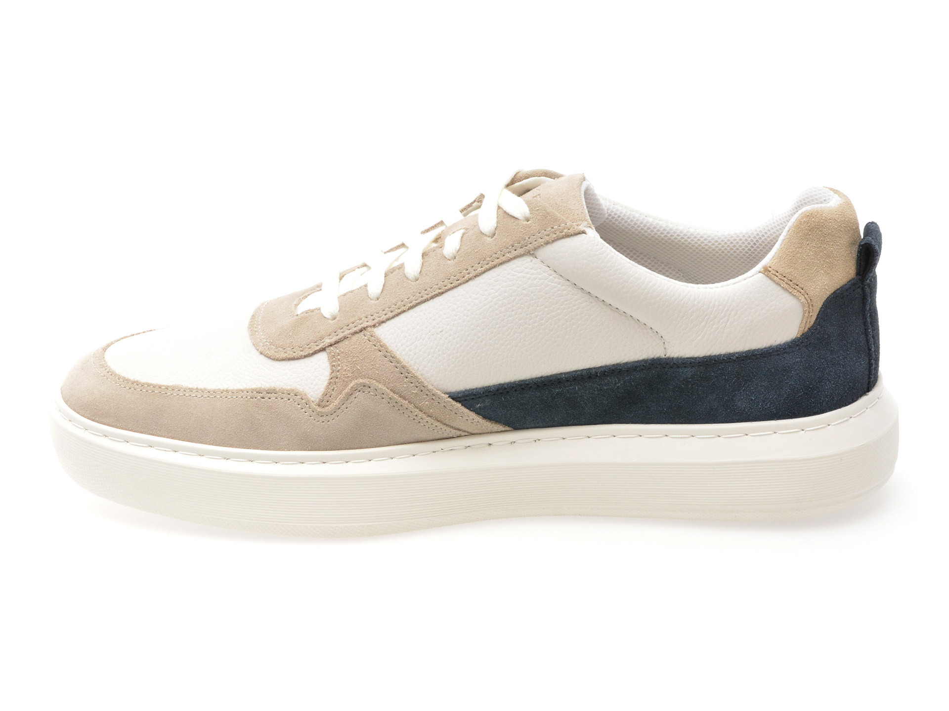 Pantofi sport GEOX albi, U465WA, din piele naturala