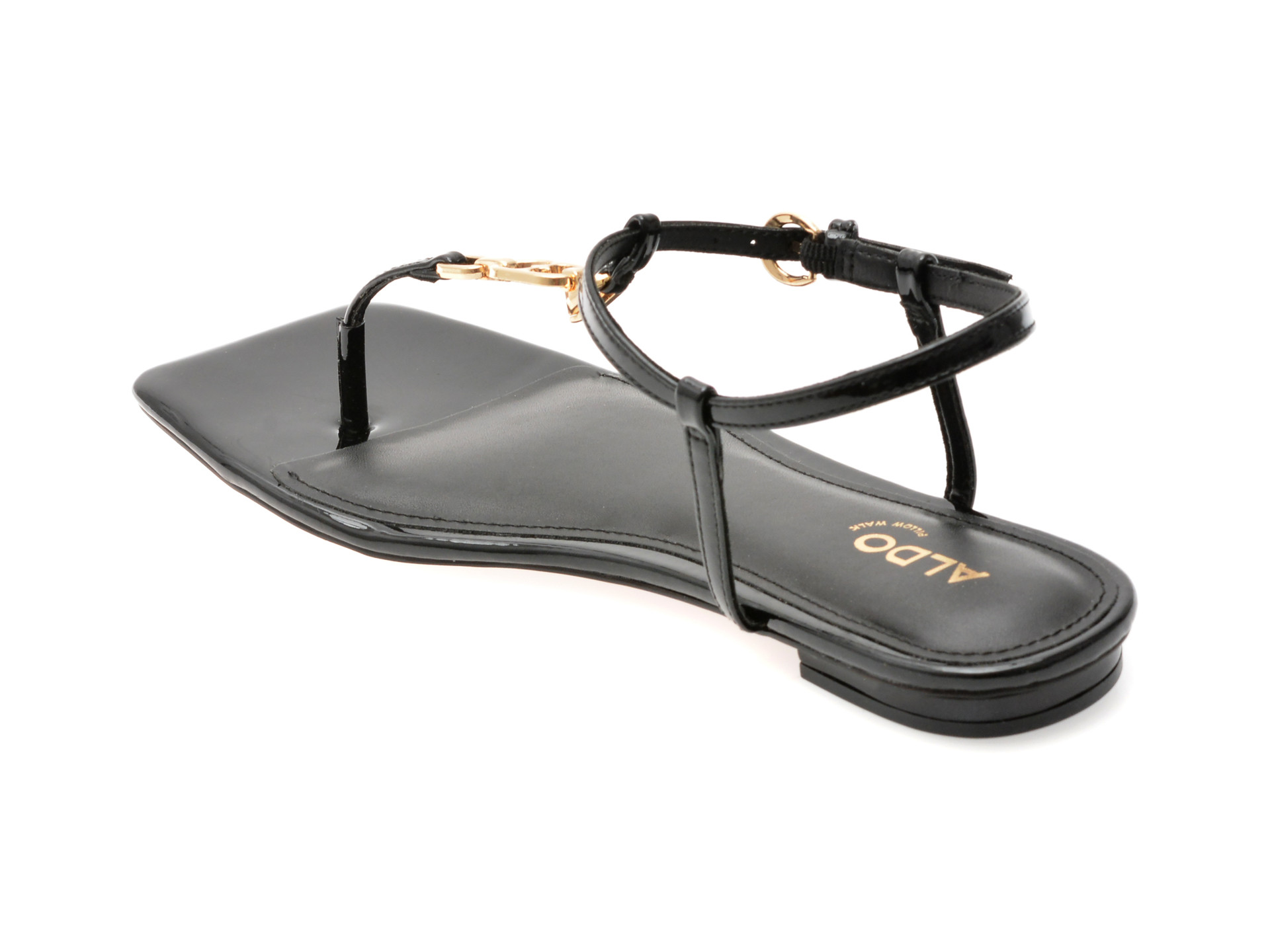 Sandale ALDO negre, LORENZA 001, din piele ecologica