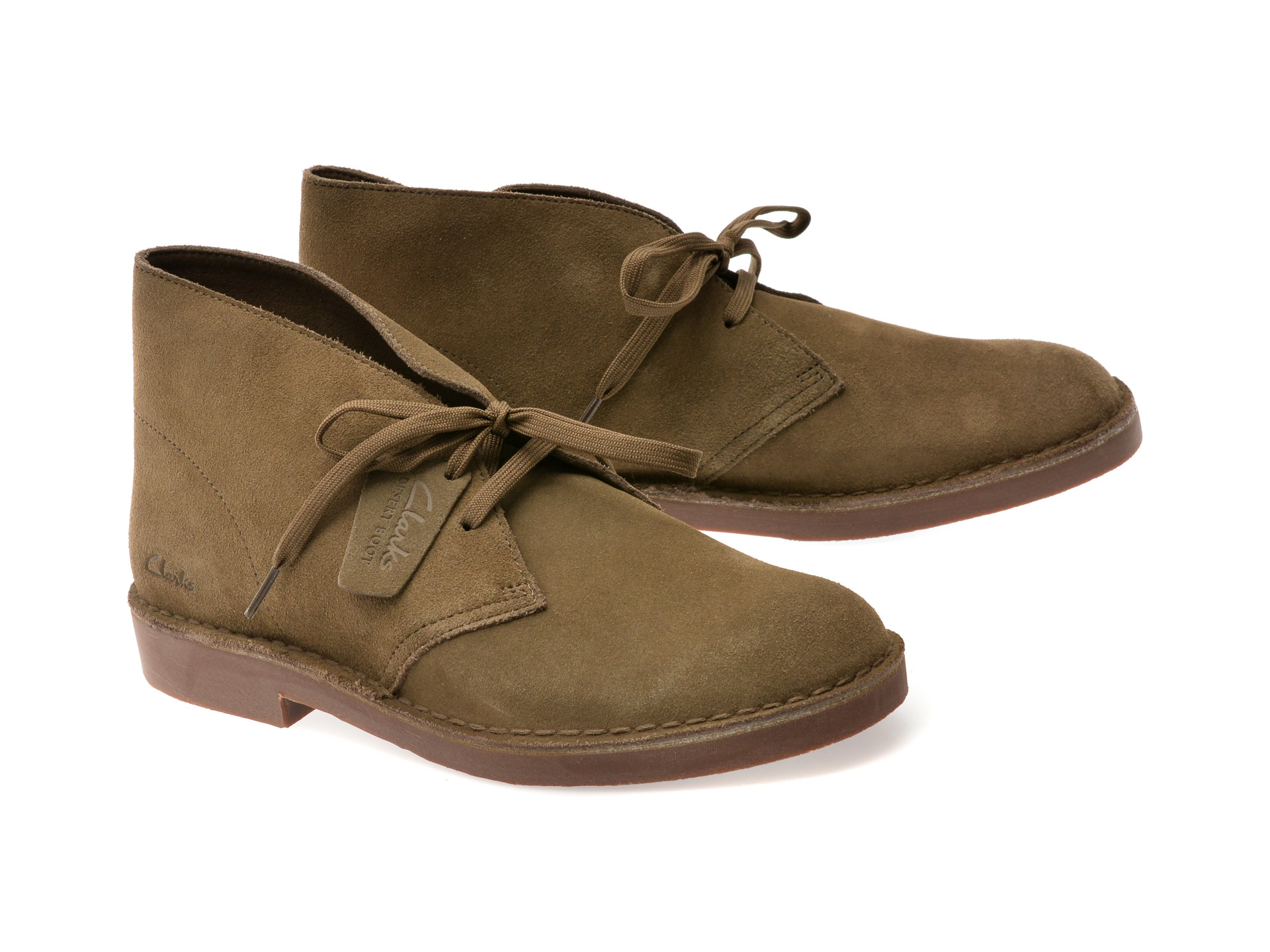 Ghete CLARKS kaki, DESERT BT EVO, din piele intoarsa