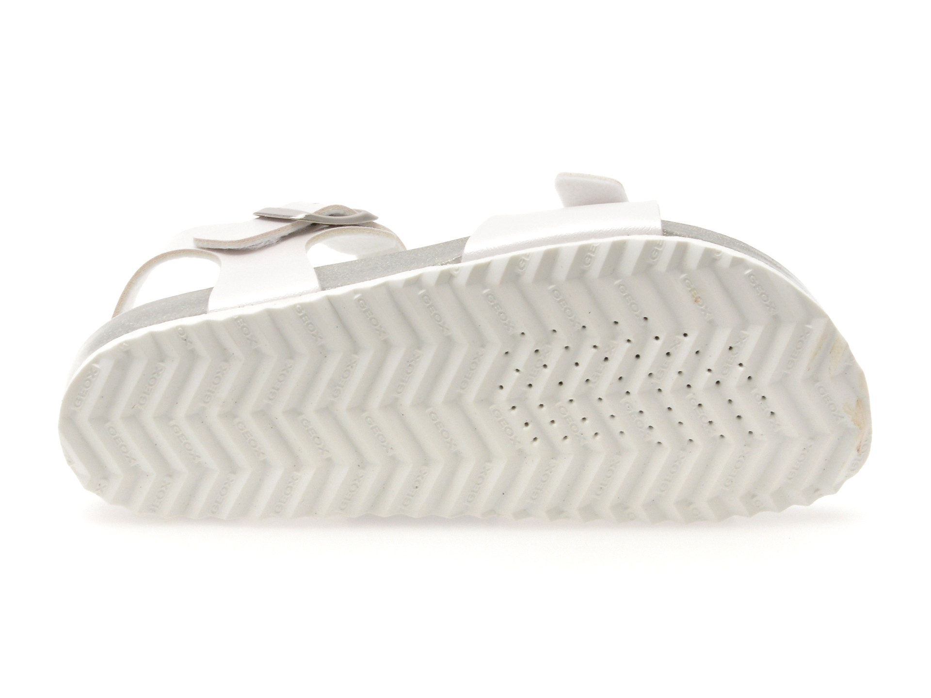 Sandale GEOX albe, J558MI, din piele ecologica