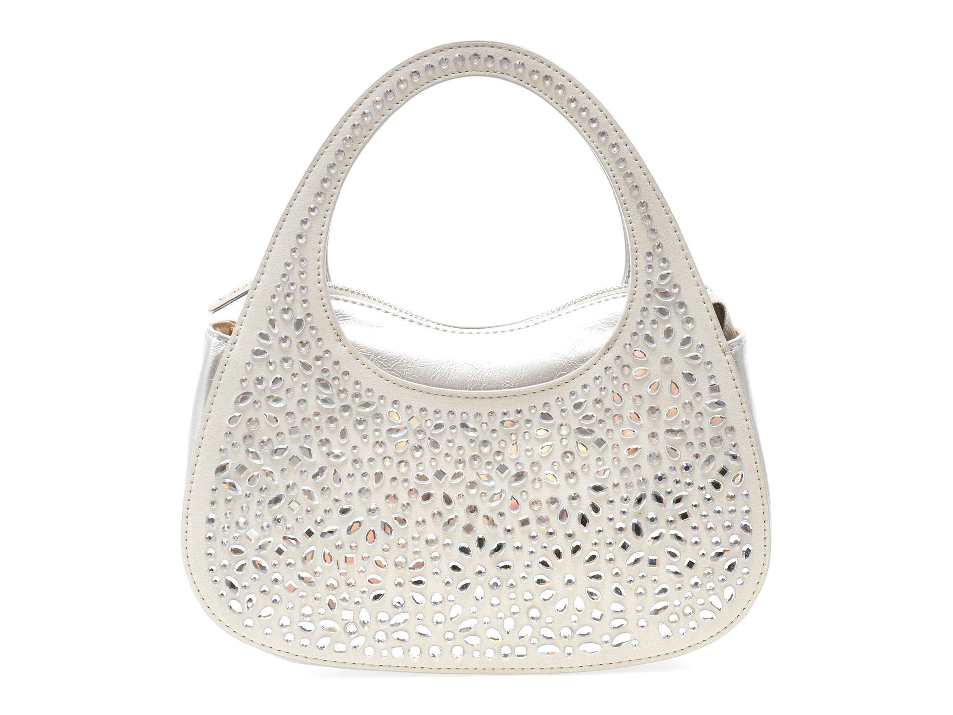 Geanta EPICA argintie, 2662, din piele ecologica