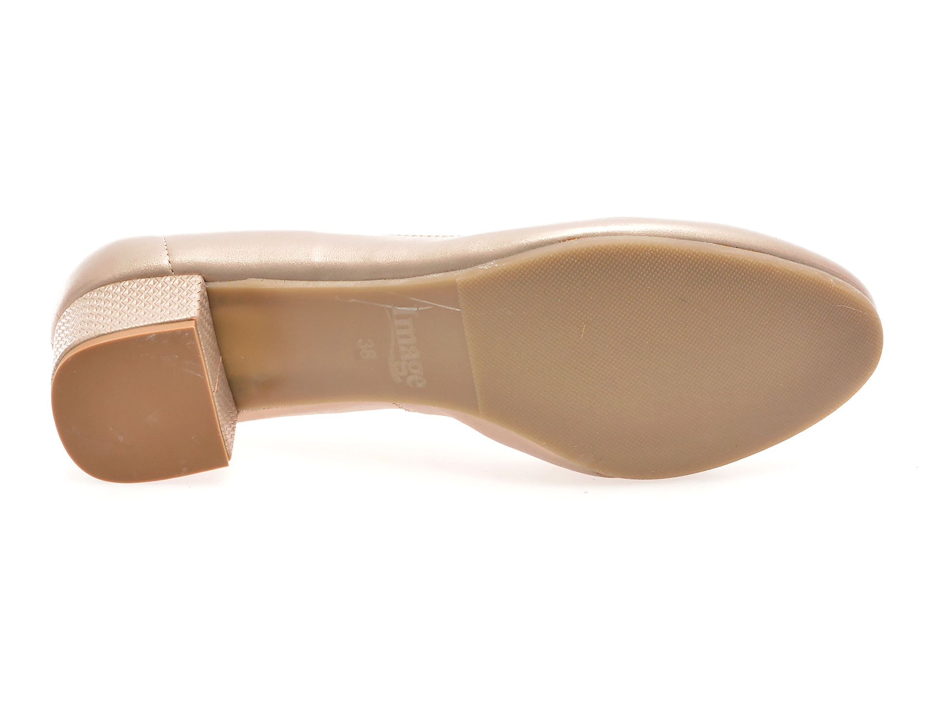 Balerini IMAGE aurii, 6415, din piele naturala