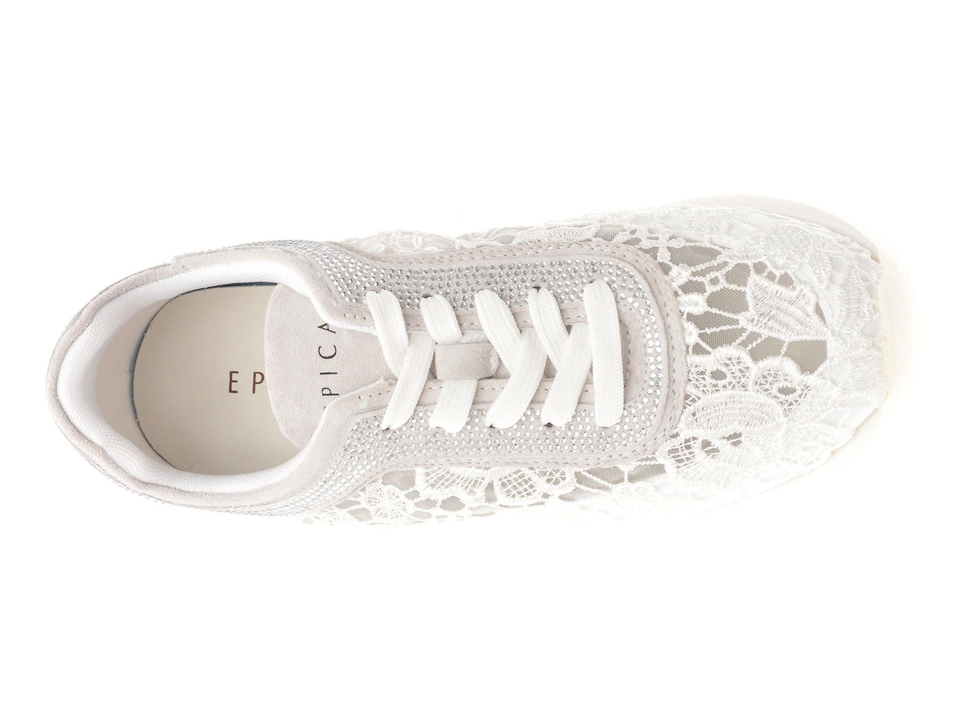 Pantofi sport EPICA albi, QS663, din material textil