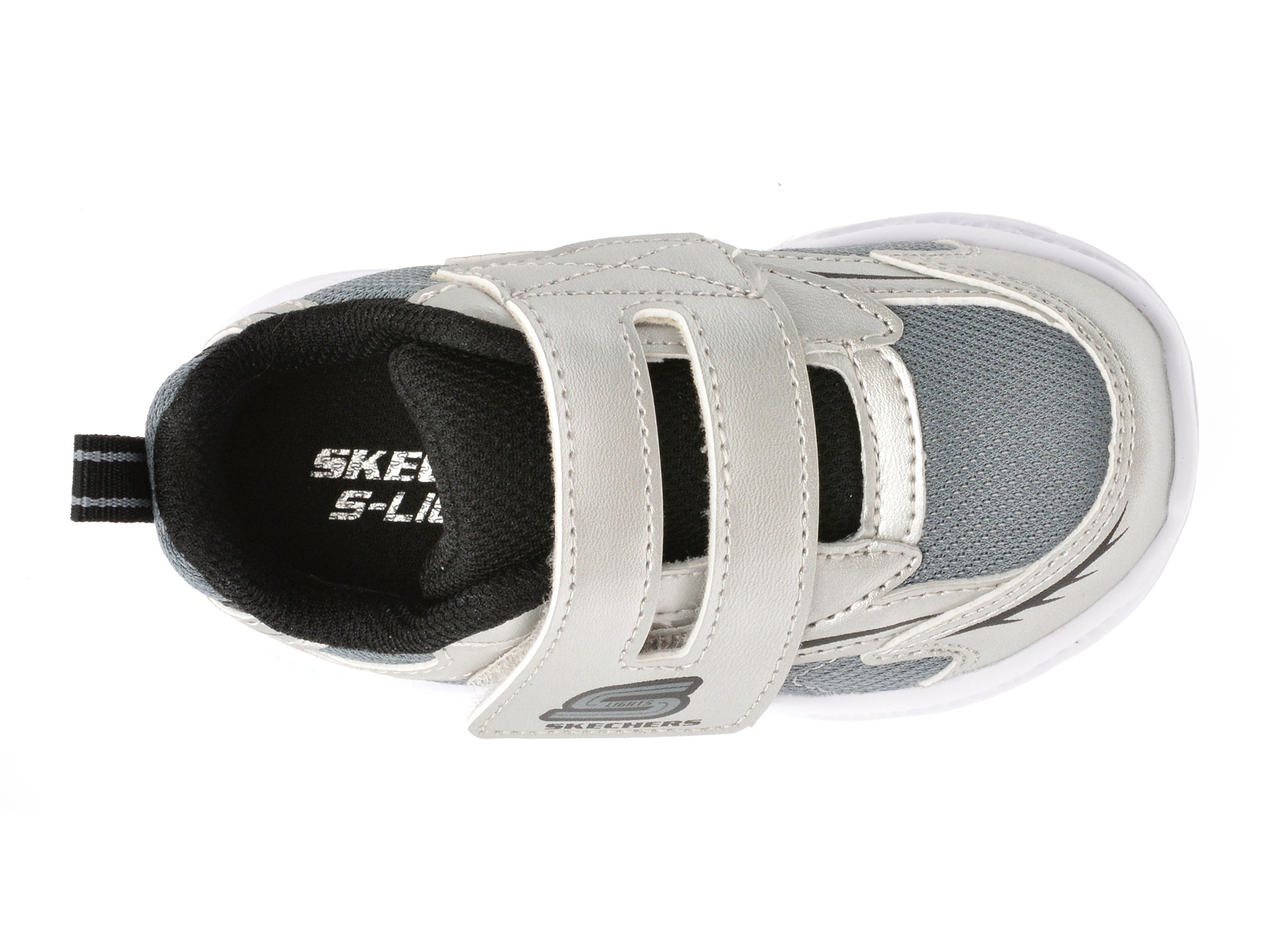 Pantofi sport SKECHERS argintii, METEOR-LIGHTS, din material textil