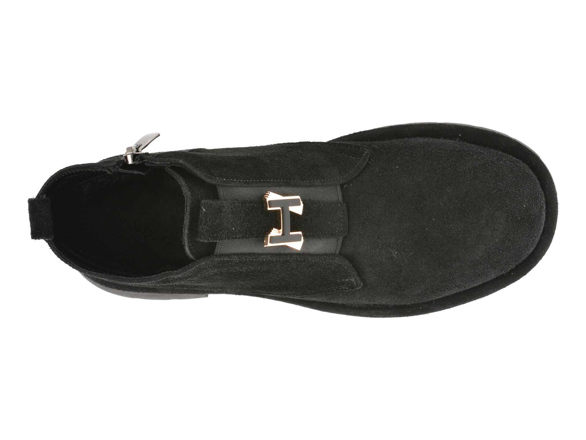 Ghete IMAGE negre, 157525, din piele intoarsa