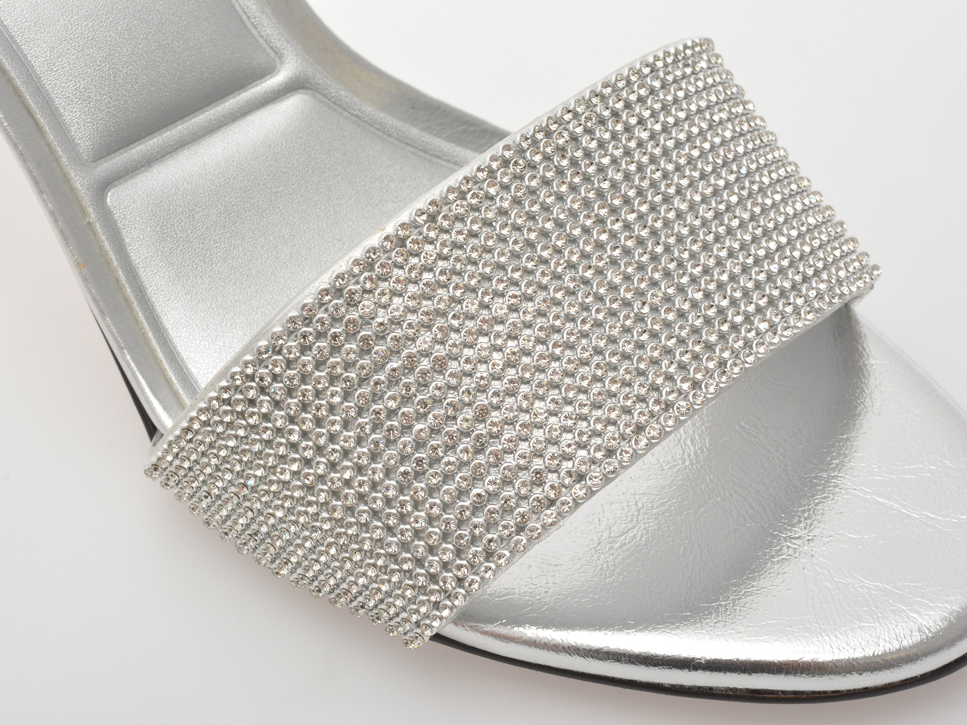 Papuci ALDO argintii, ETERNALLY 040, din piele ecologica