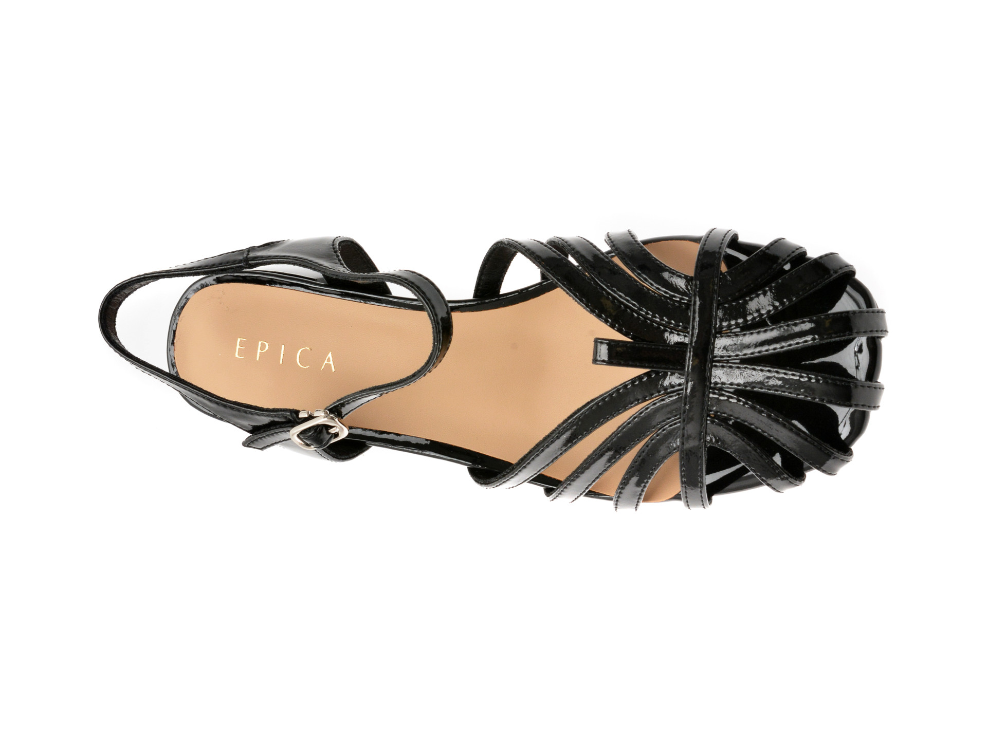 Pantofi epica negri 1295d19 din piele naturala lacuita