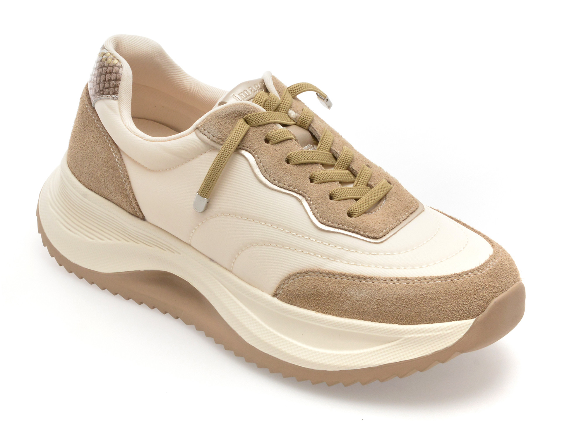 Pantofi sport IMAGE albi, 2498, din material textil