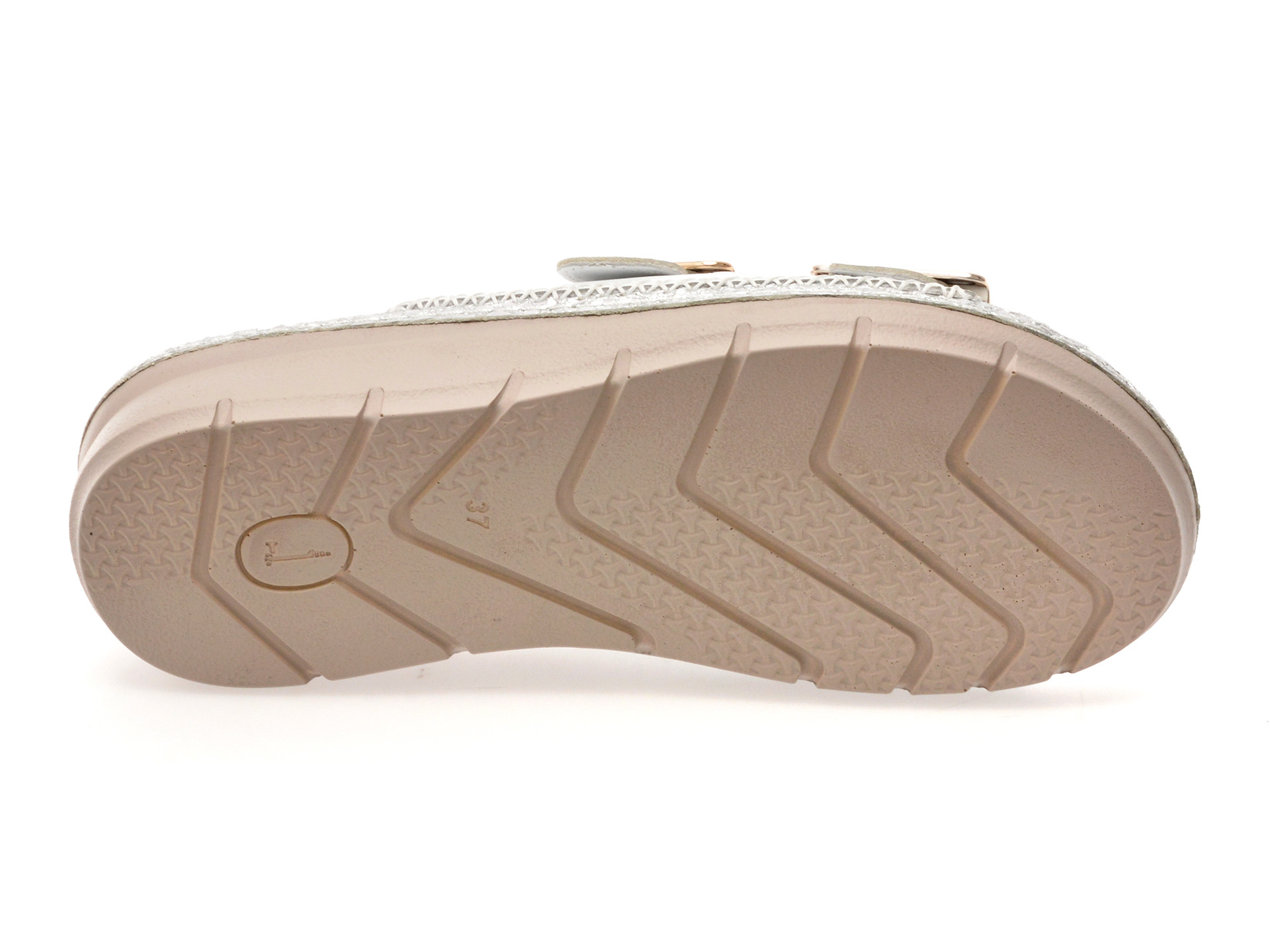 Papuci IMAGE albi, 91123, din piele naturala