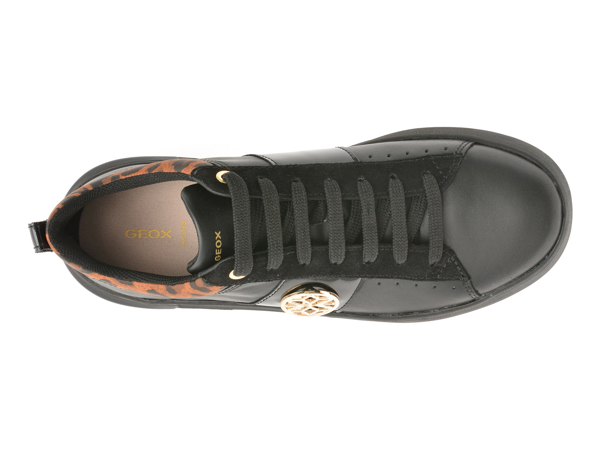 Pantofi sport GEOX negri, D55QFA, din piele naturala