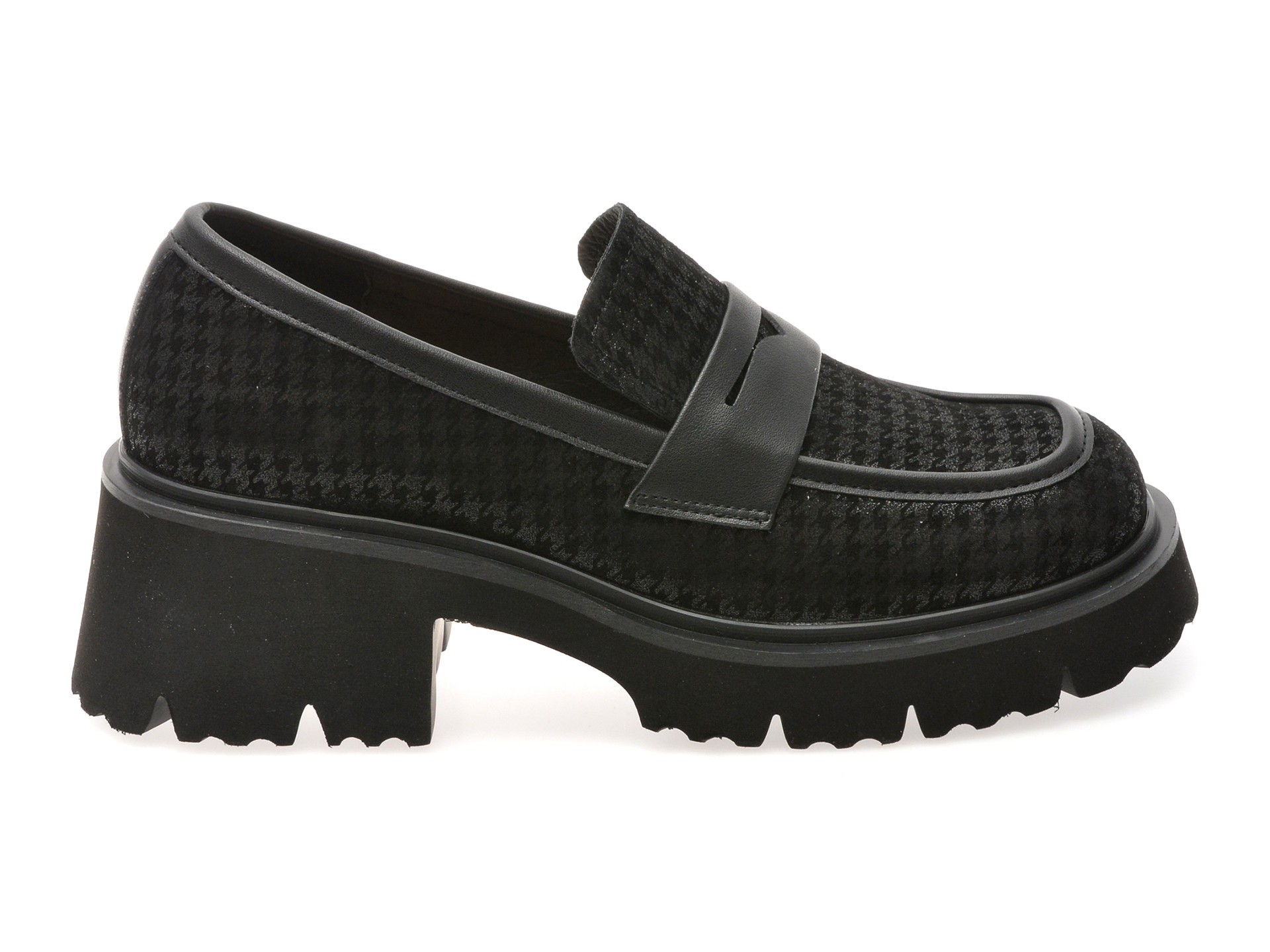 Mocasini EPICA negri, 1058D32, din piele intoarsa