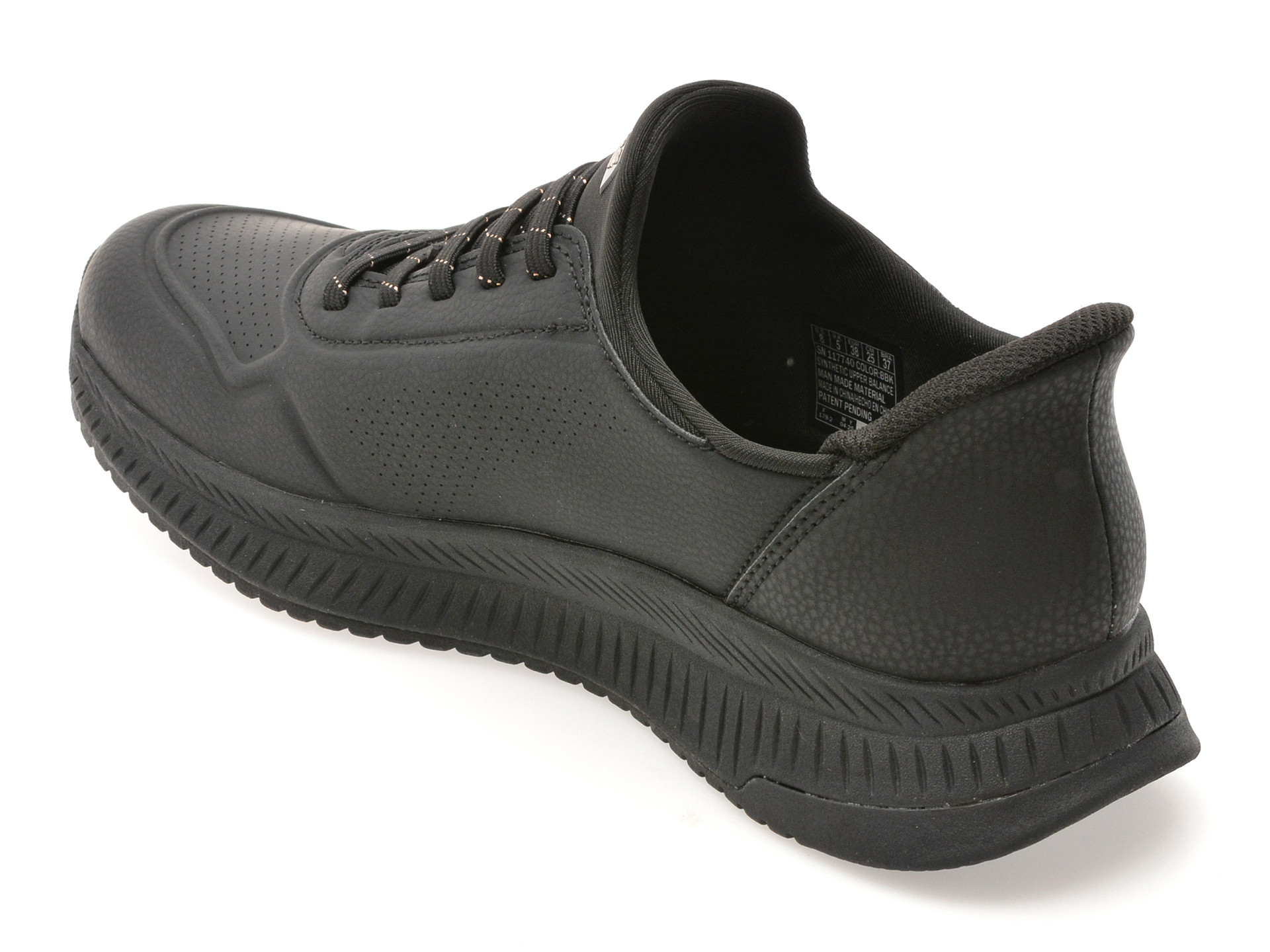 Pantofi sport SKECHERS negri, BOBS SQUAD 4, din piele ecologica