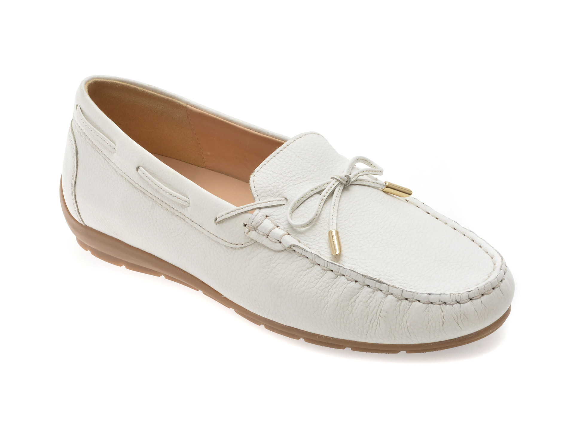 Mocasini ARA albi, 19212, din piele naturala