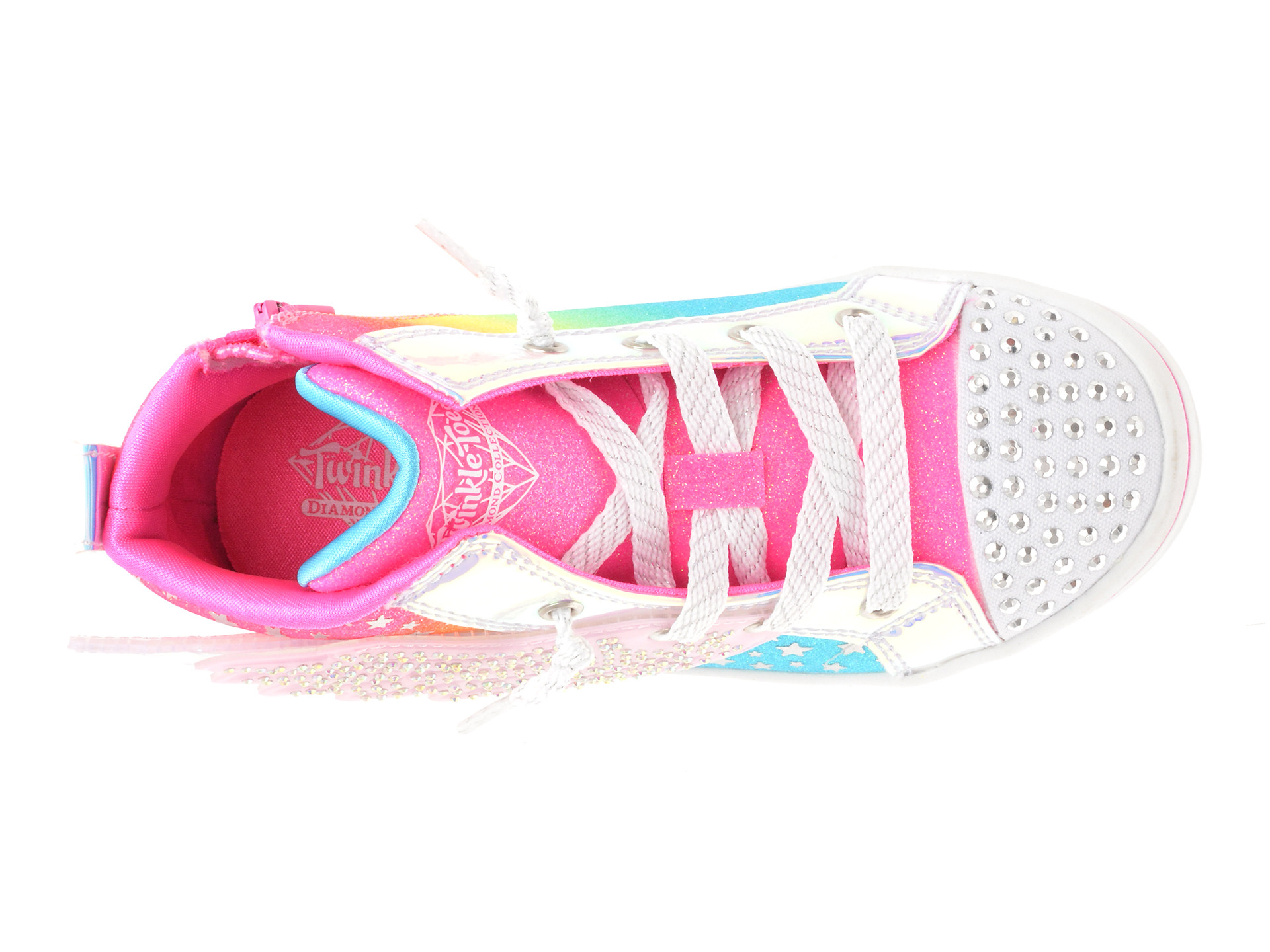 Ghete SKECHERS roz, TWI-LITES 2.0, din piele ecologica