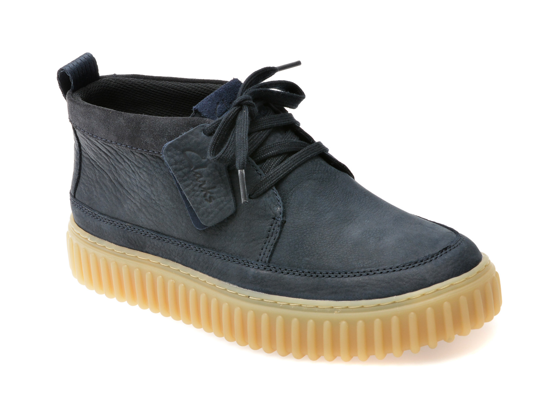 Ghete CLARKS bleumarin, TORHILL LACE HI, din nabuc