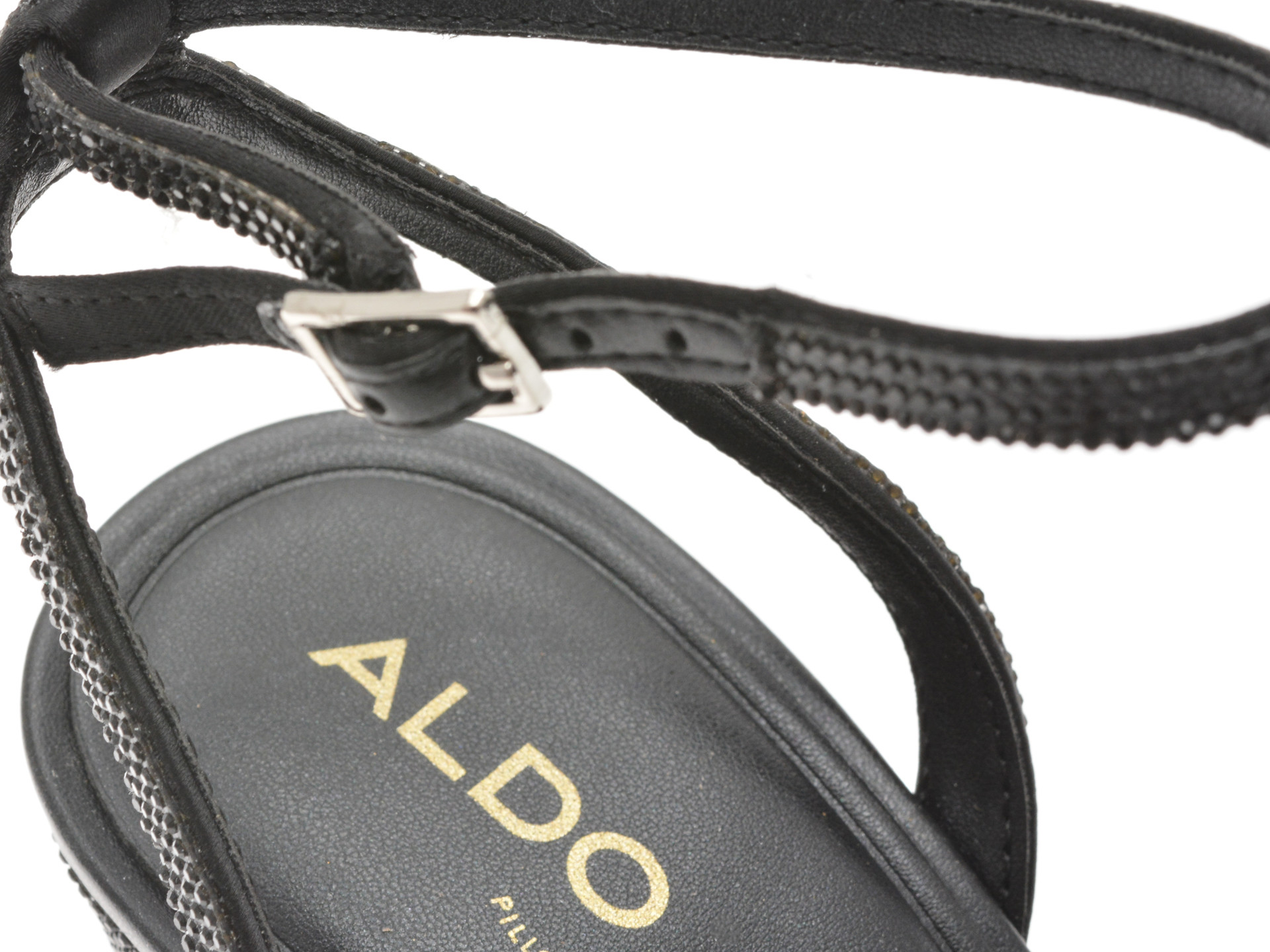 Sandale elegante ALDO negre, CHICGLOW 001, din material textil