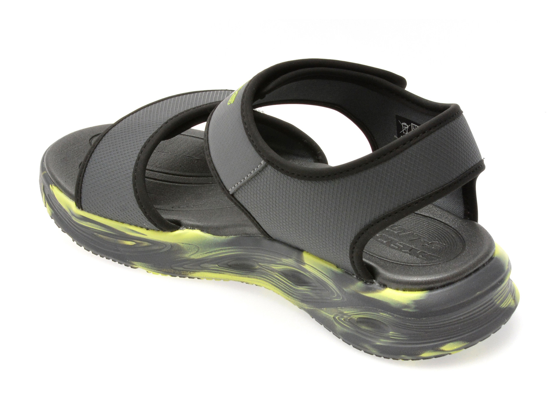 Sandale SKECHERS gri, SOLA GLOW SANDAL, din piele ecologica