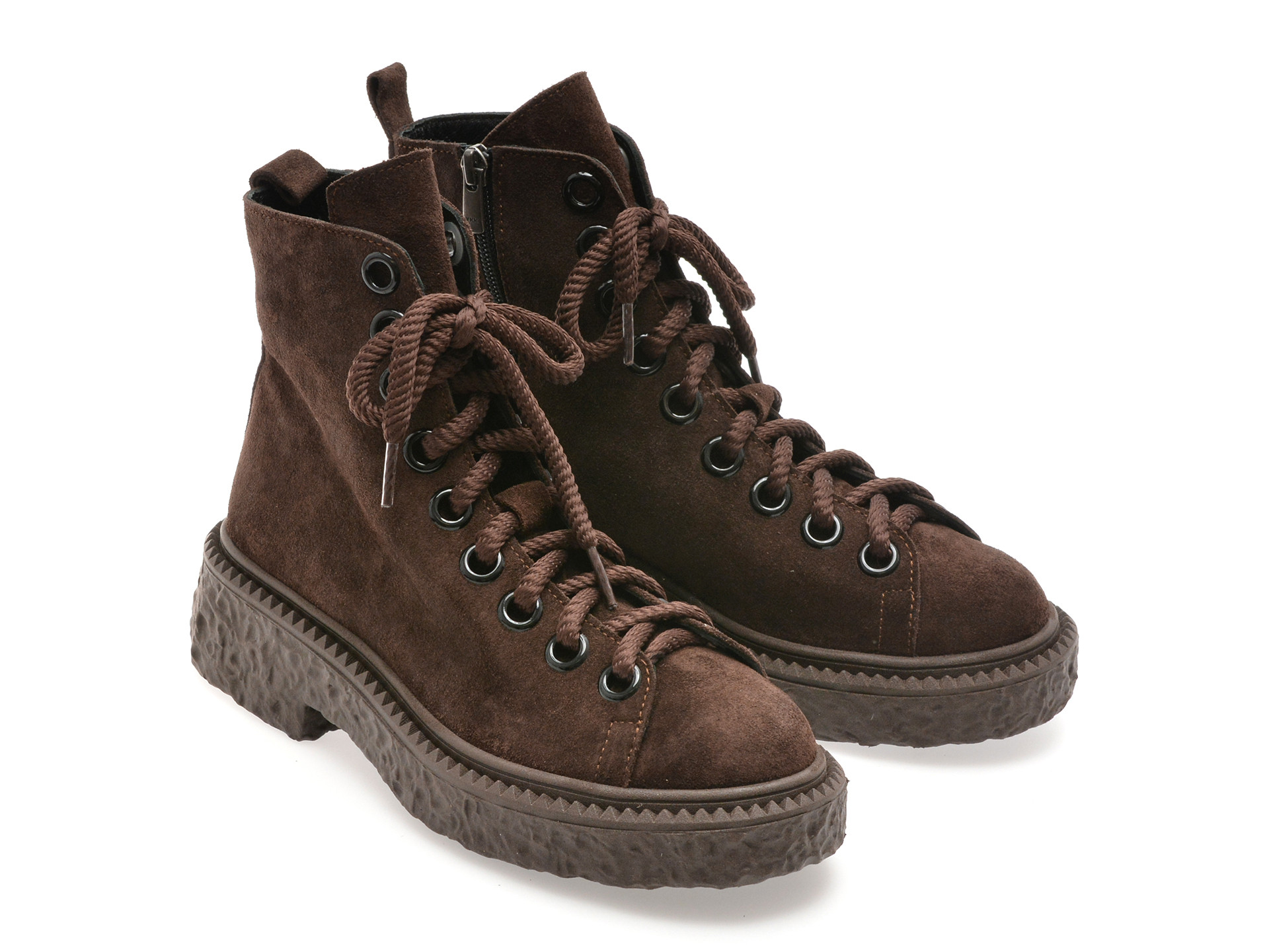 Ghete epica maro 4770030 din piele intoarsa