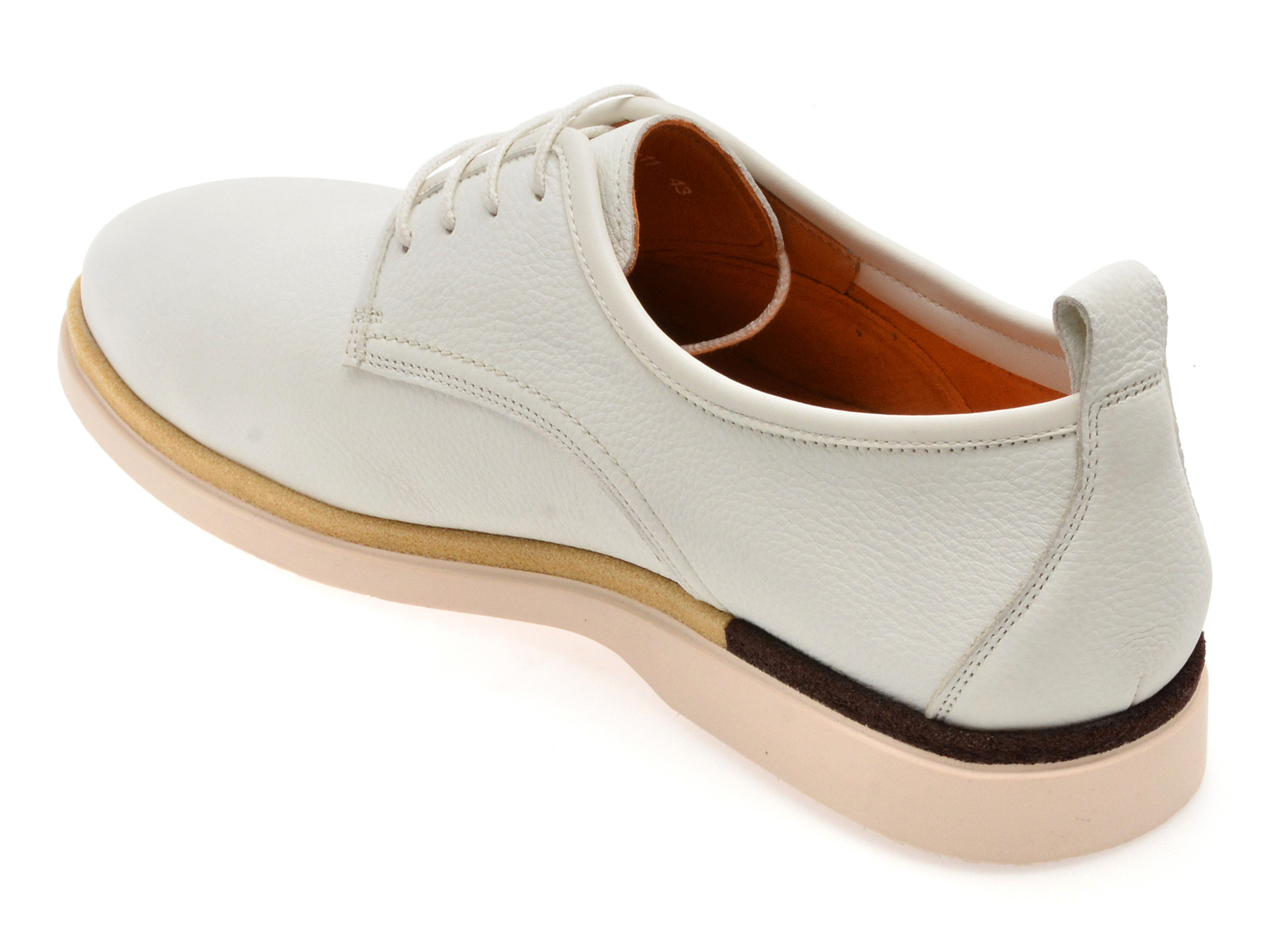 Pantofi EPICA albi, MC102, din piele naturala