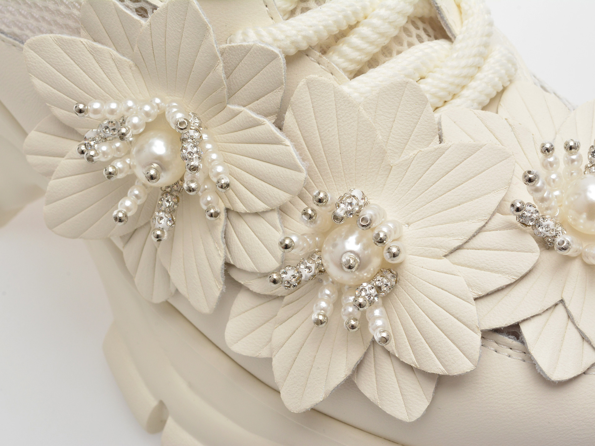 Pantofi sport EPICA albi, 2W99, din material textil