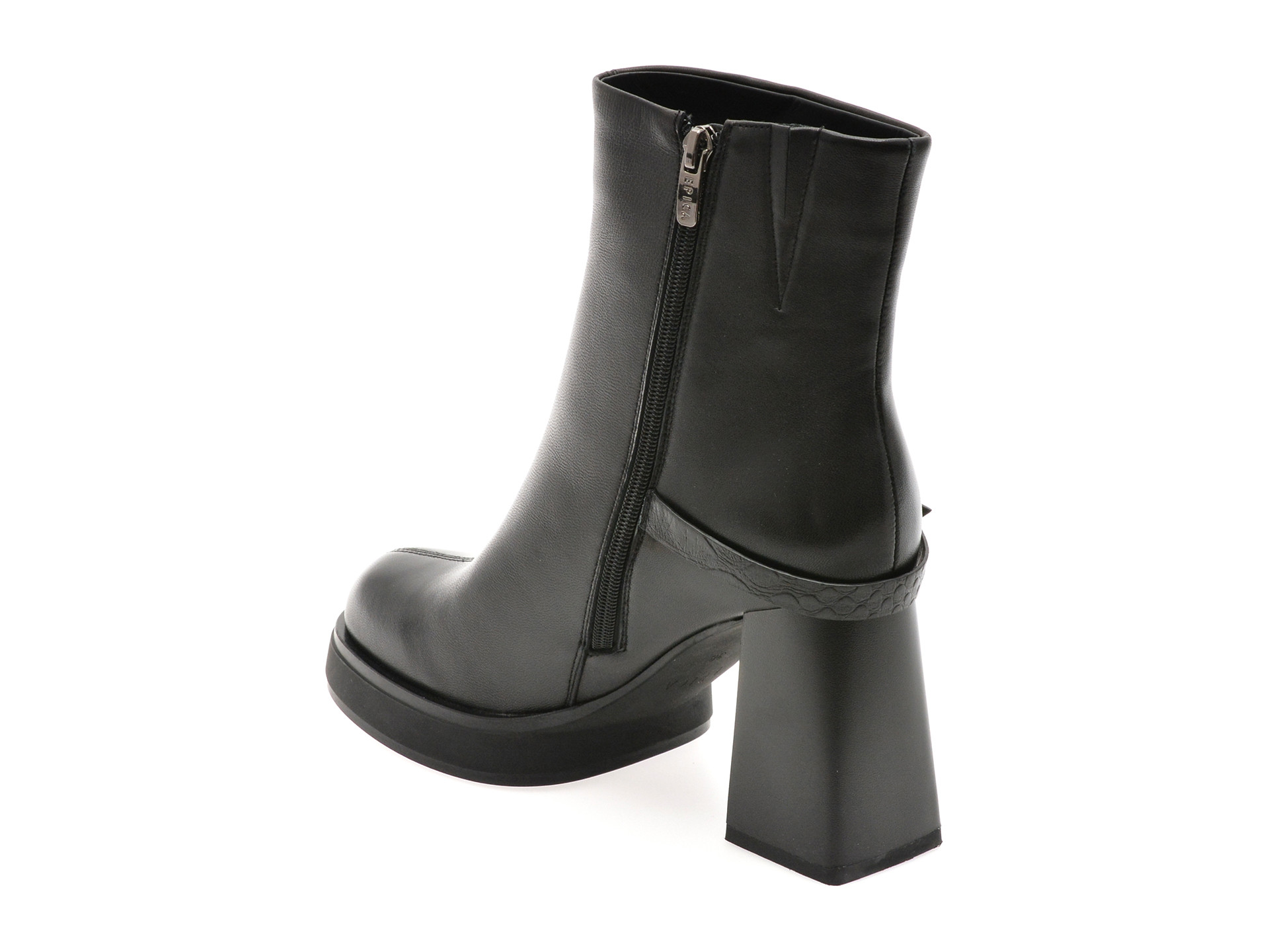 Ghete EPICA negre, 202752, din piele naturala