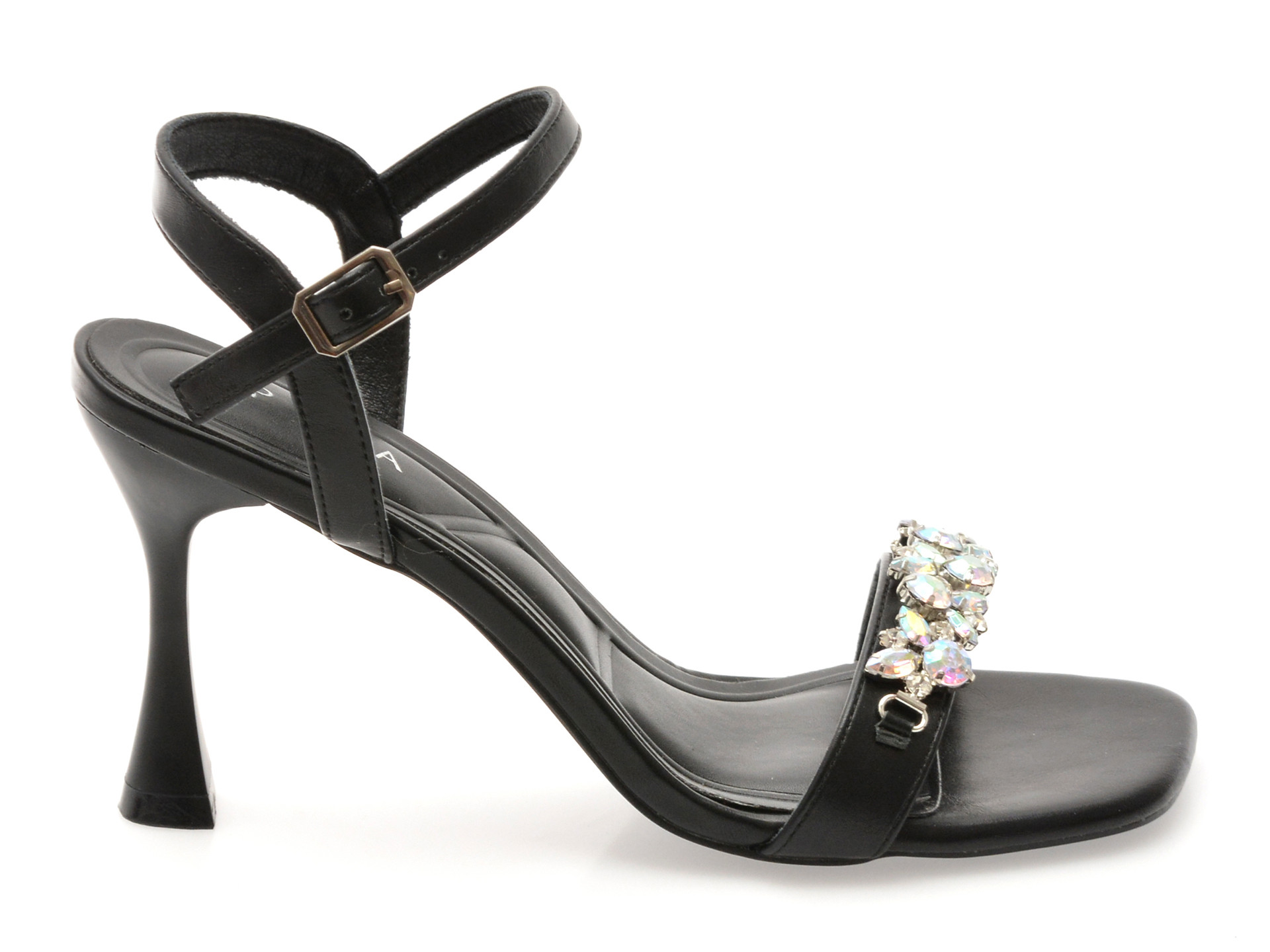 Sandale elegante EPICA negre, 82989, din piele ecologica