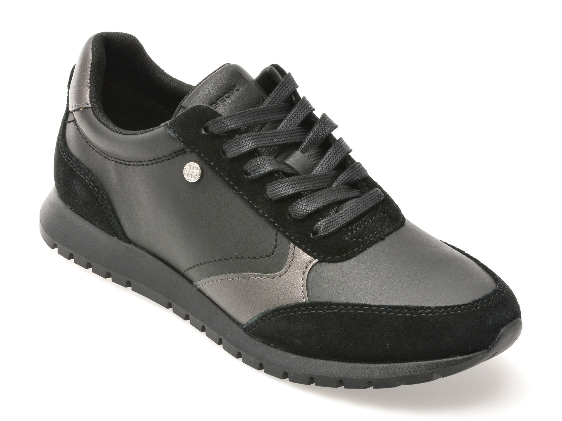 Pantofi sport GEOX negri, D55YPC, din piele naturala