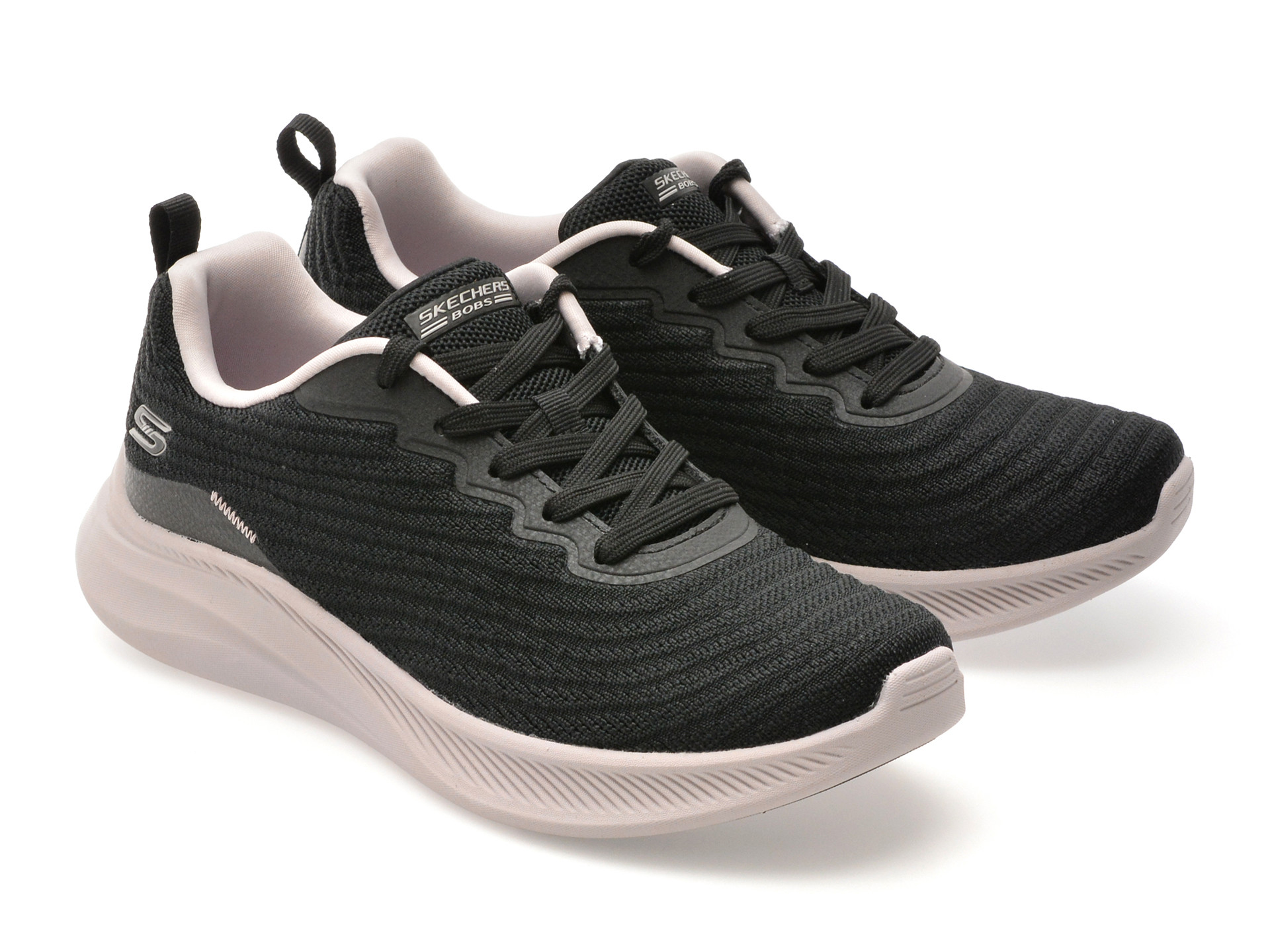 Pantofi sport SKECHERS negri, BOBS MODA FLEX, din material textil